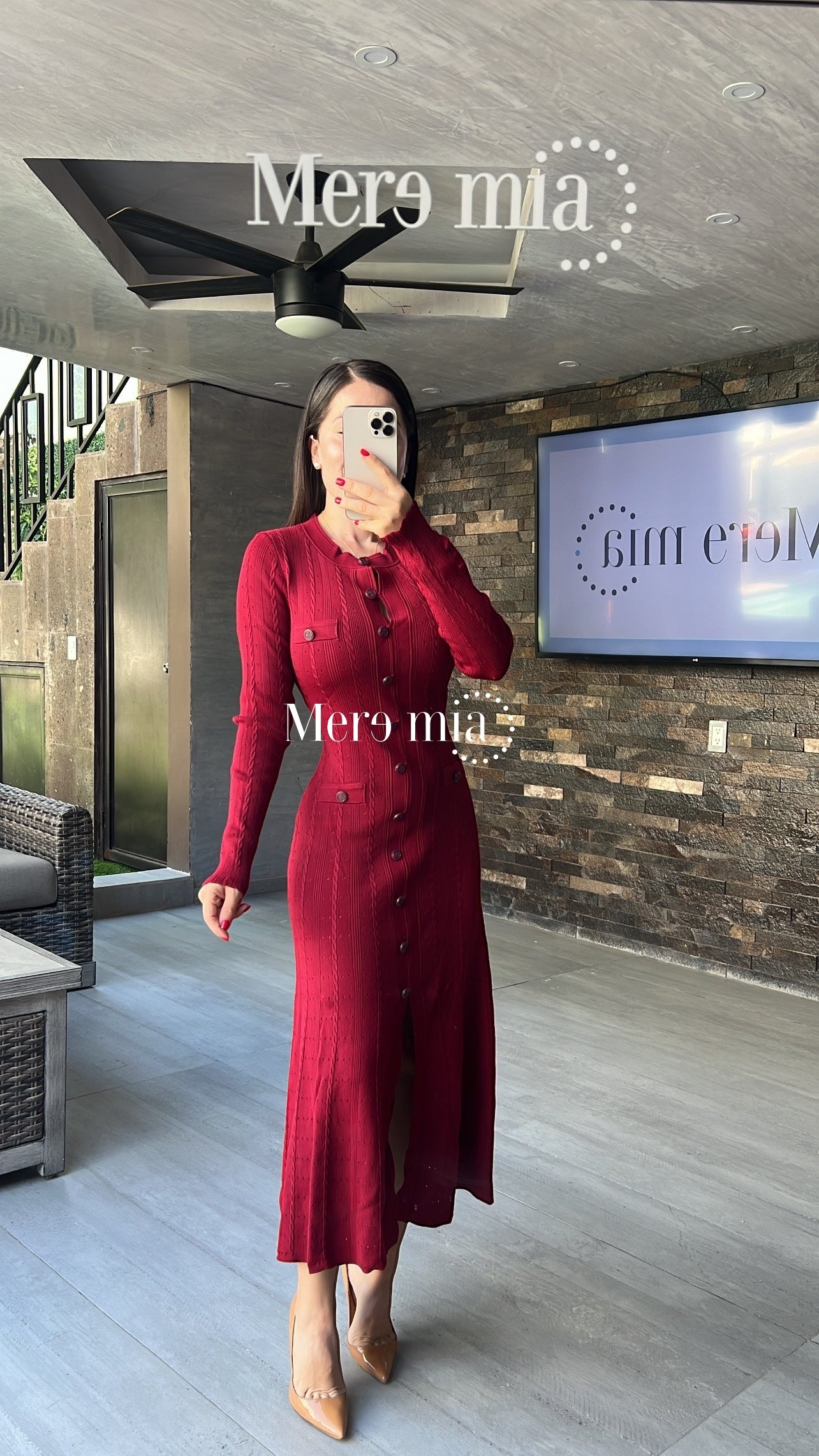 Vestido tinto rayado