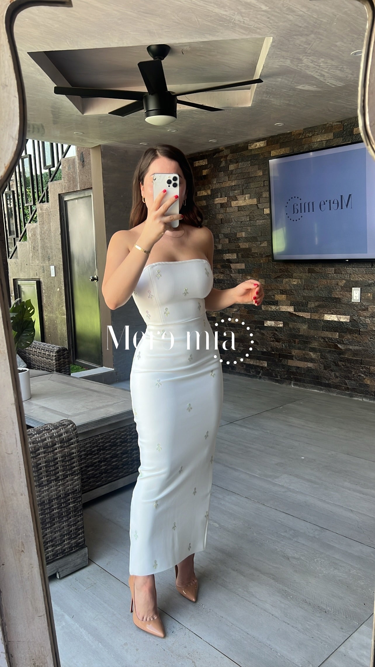 Vestido blanco largo strapples