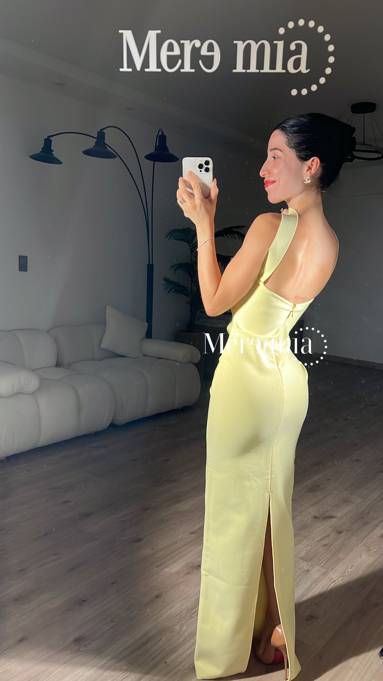 Vestido amarillo halter