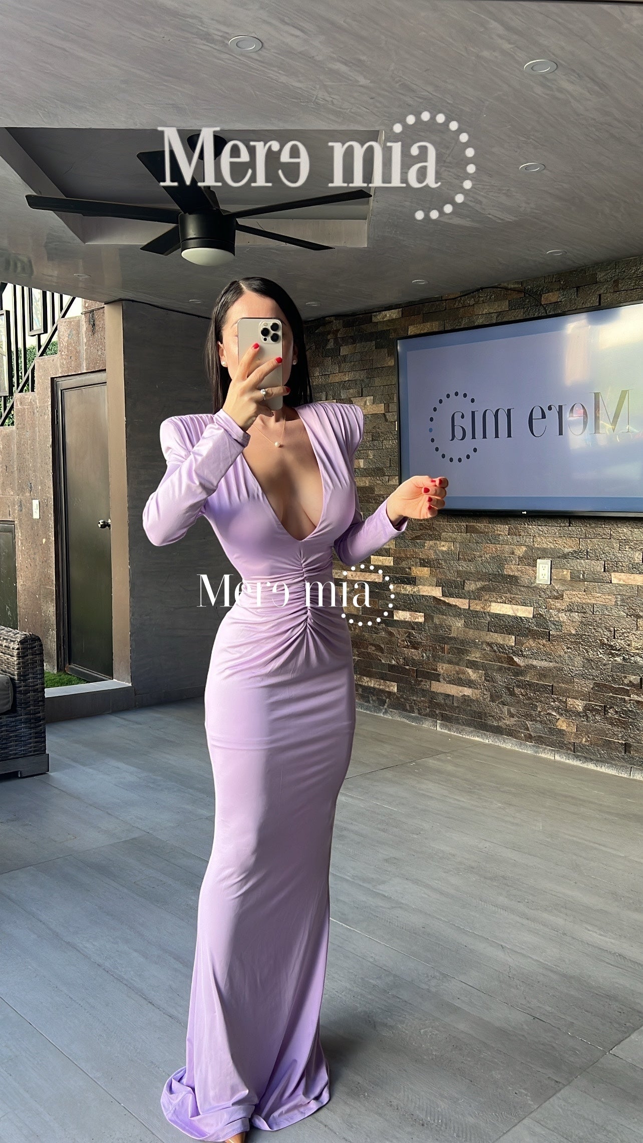 Vestido lila plisado V