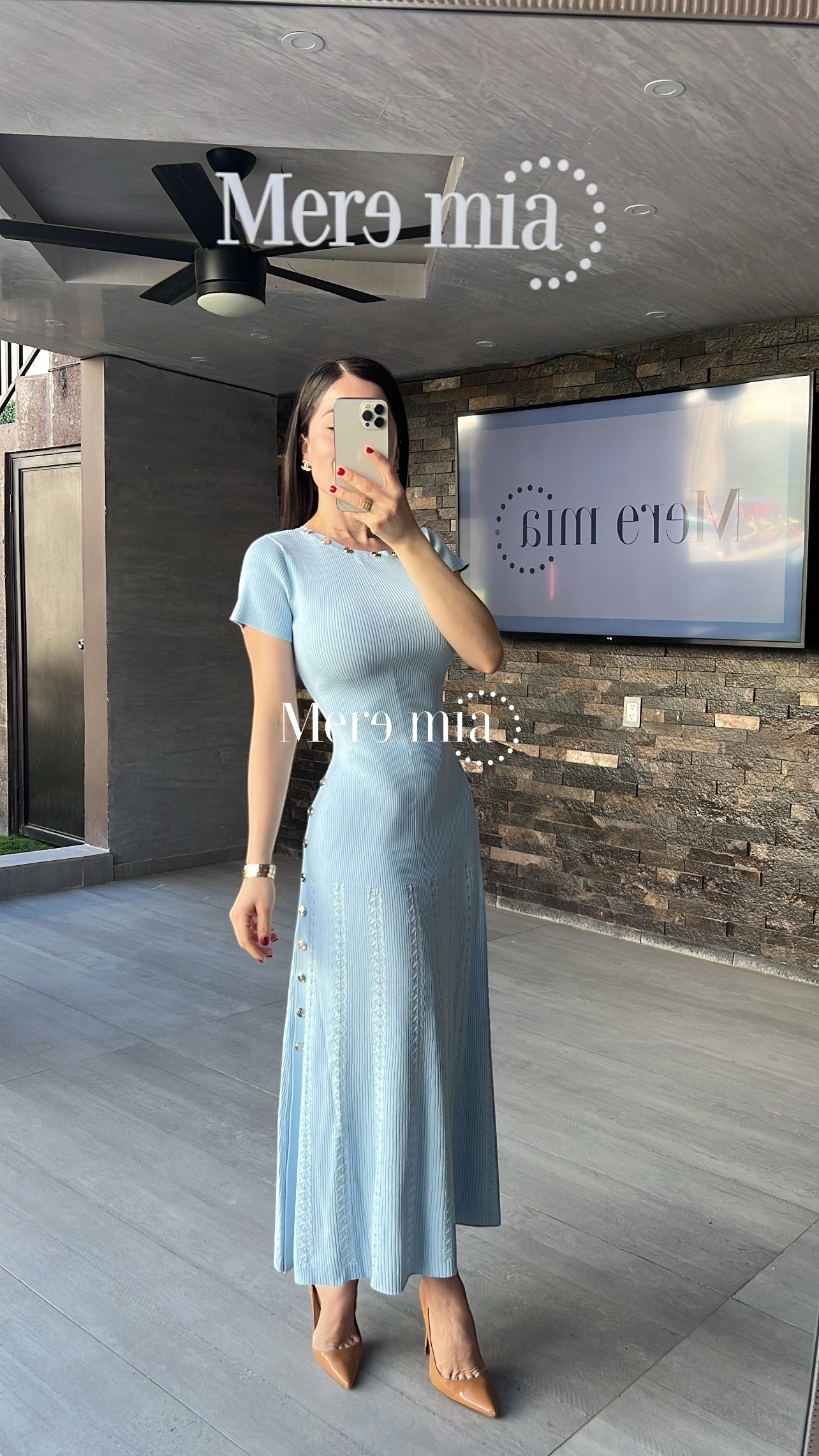 Vestido azul rayado mc