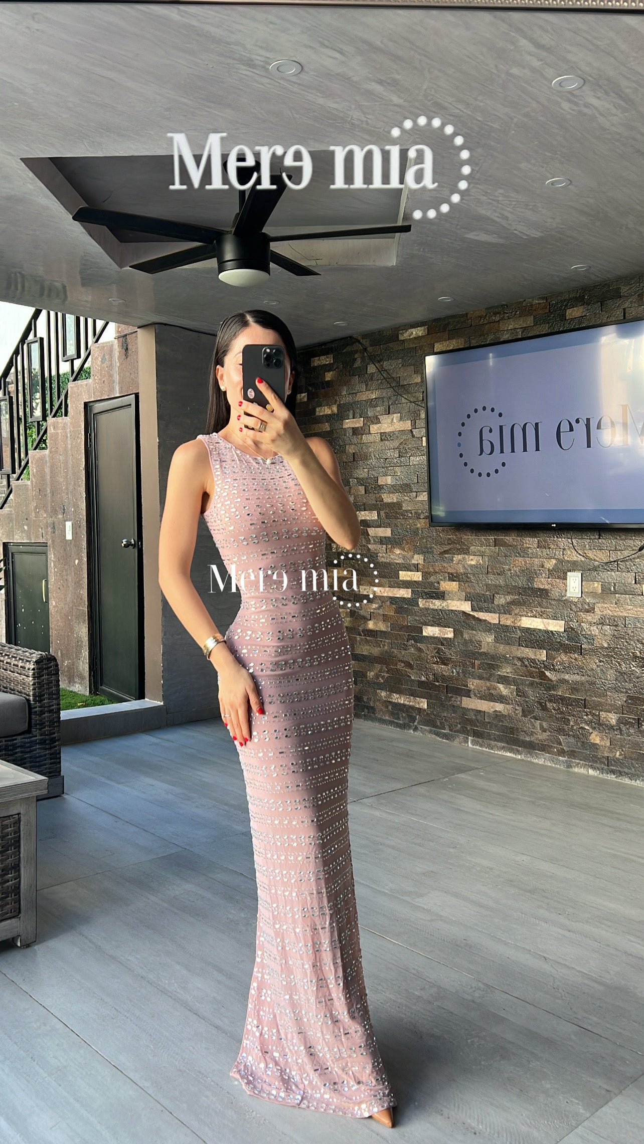 Vestido apl platas piedras