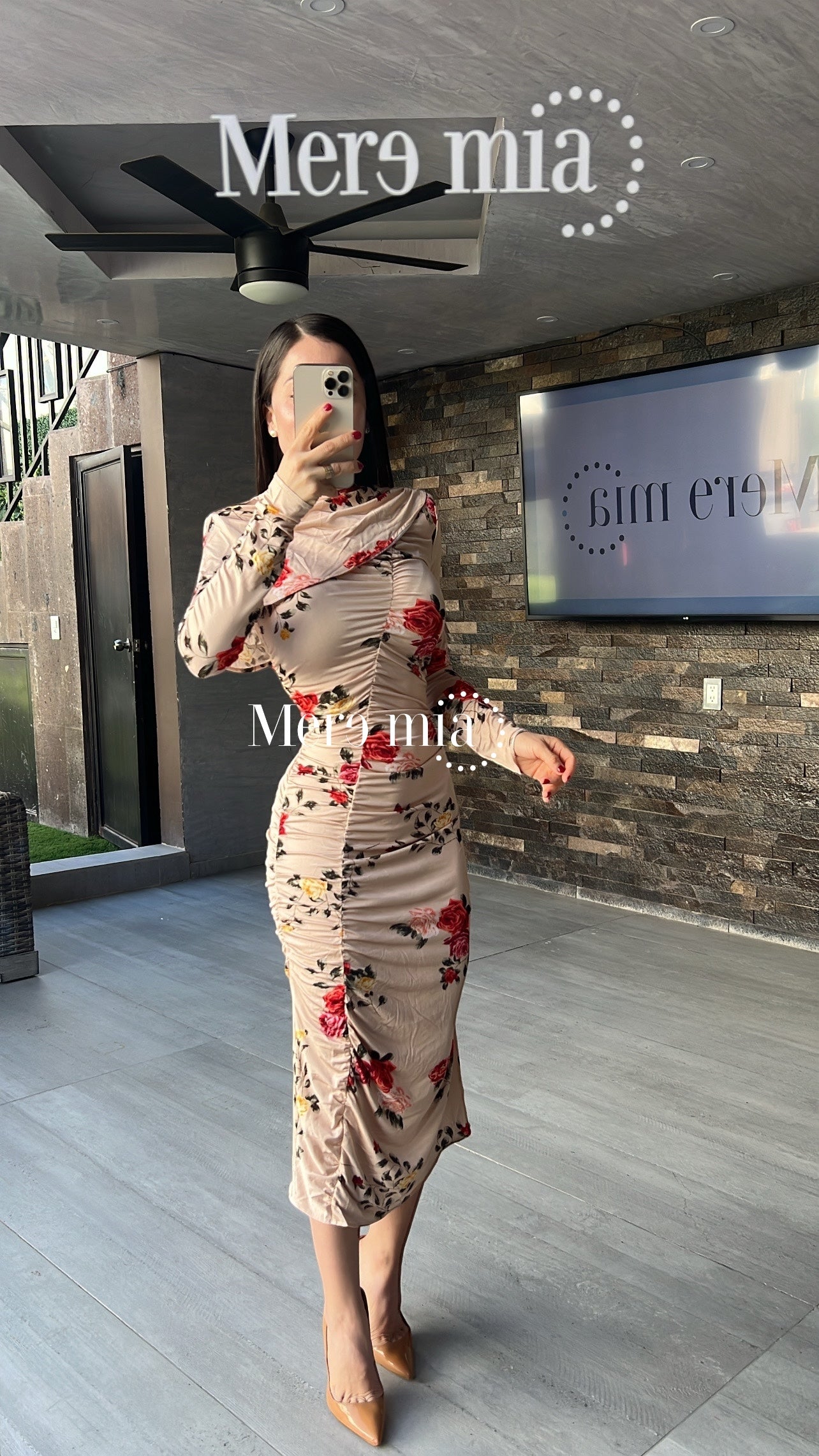 Vestido plisado flores