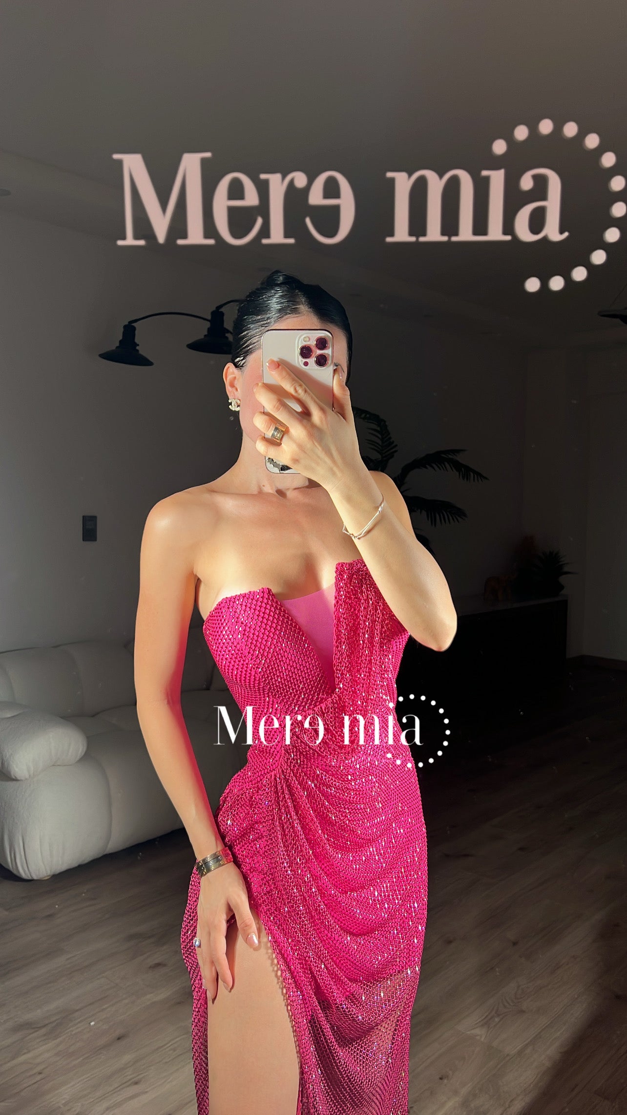 Vestido rosa puntos