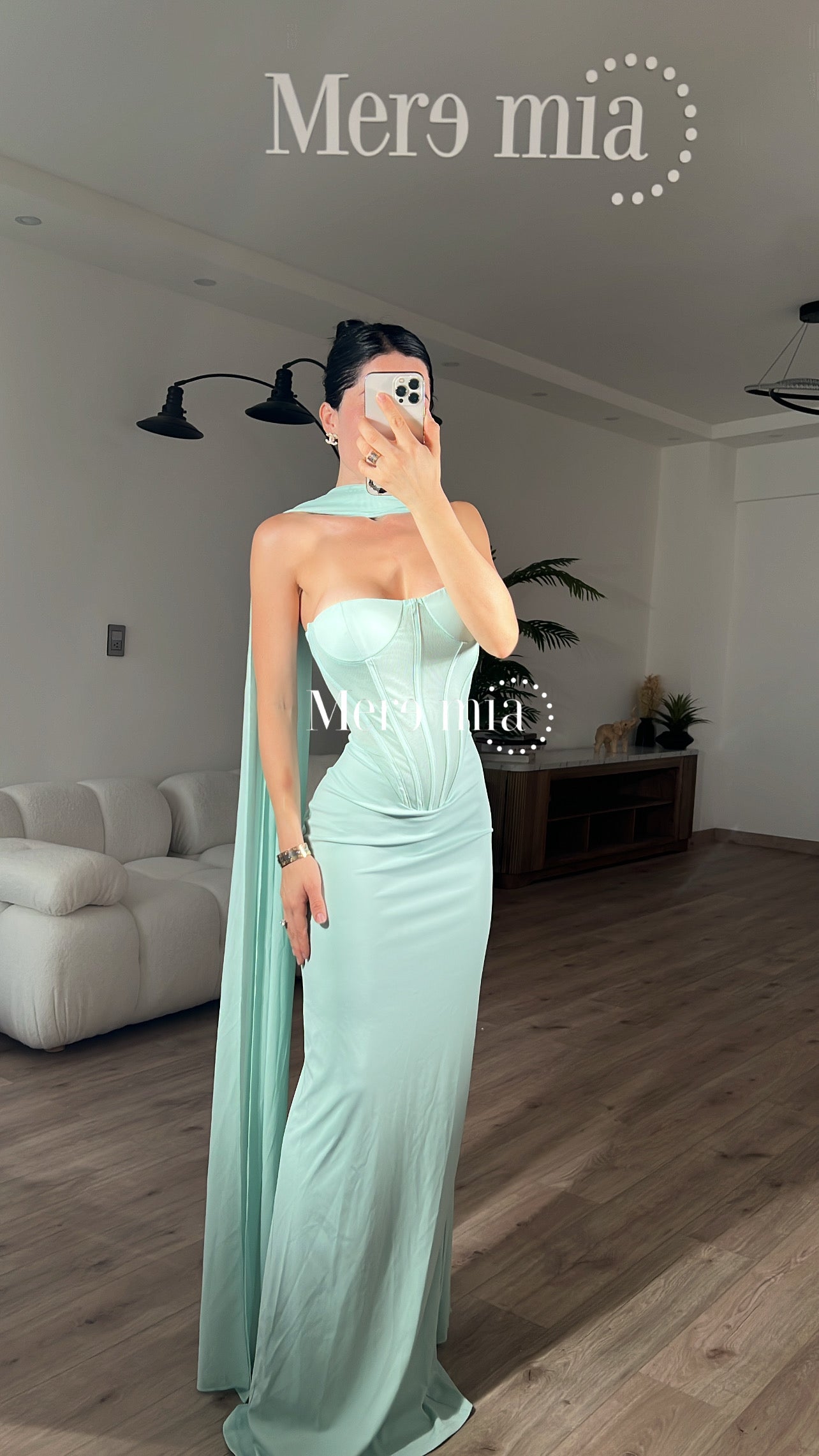 Vestido menta cuello