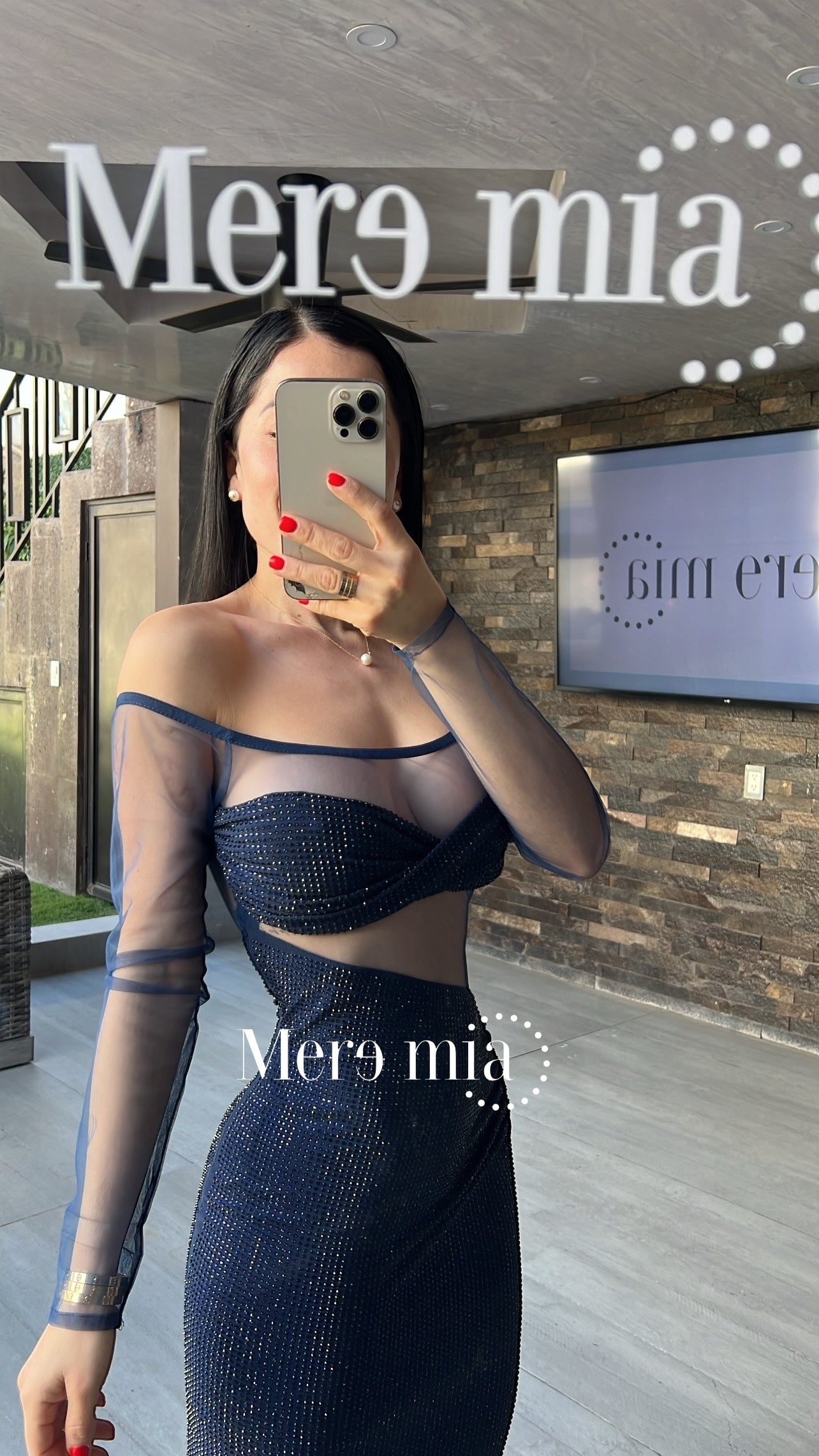 Vestido azul puntos ml