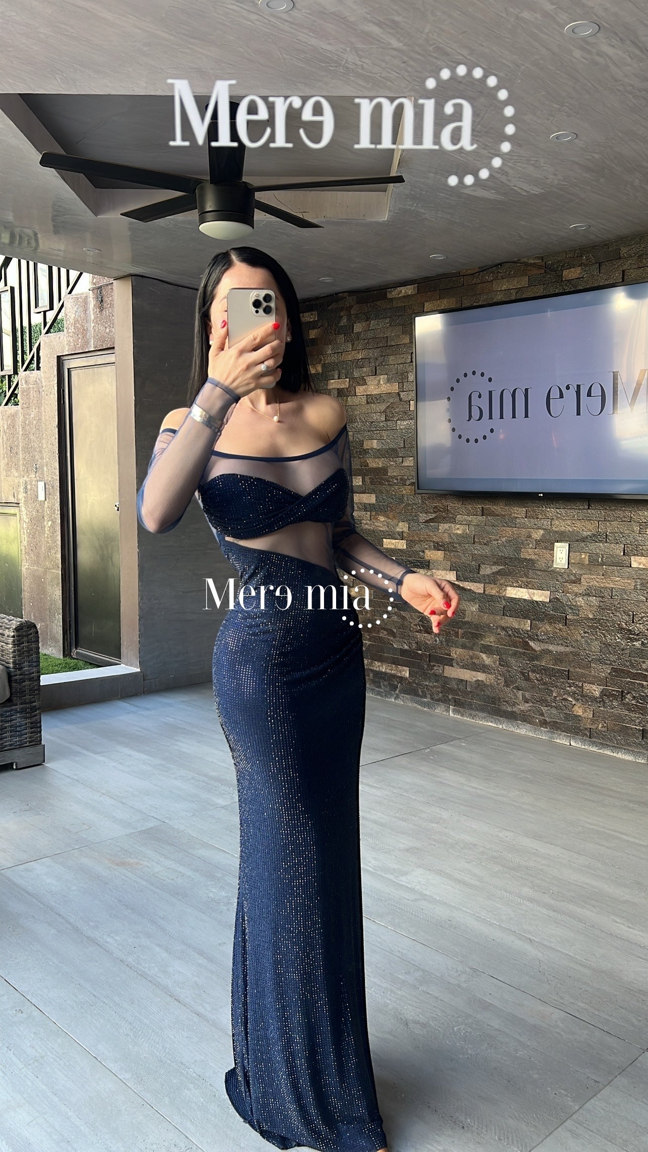 Vestido azul puntos ml