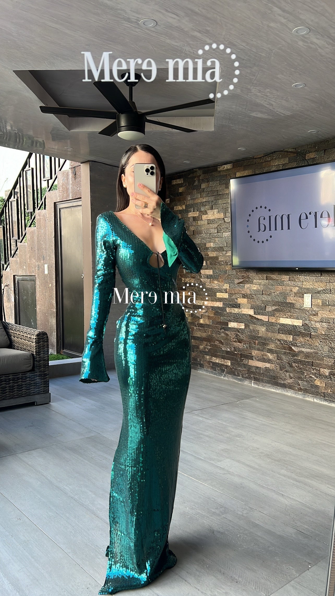 Vestido verde lent circulo