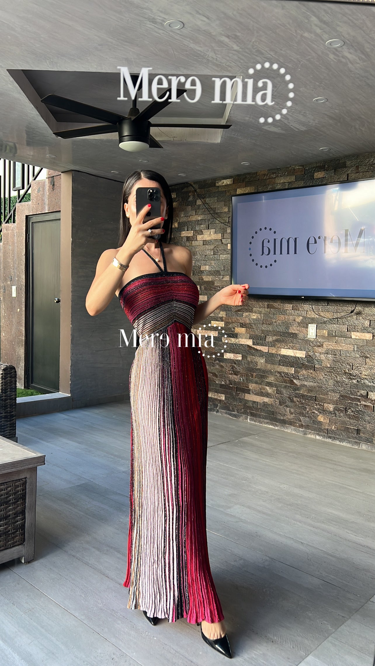 Vestido colores rojo rayas