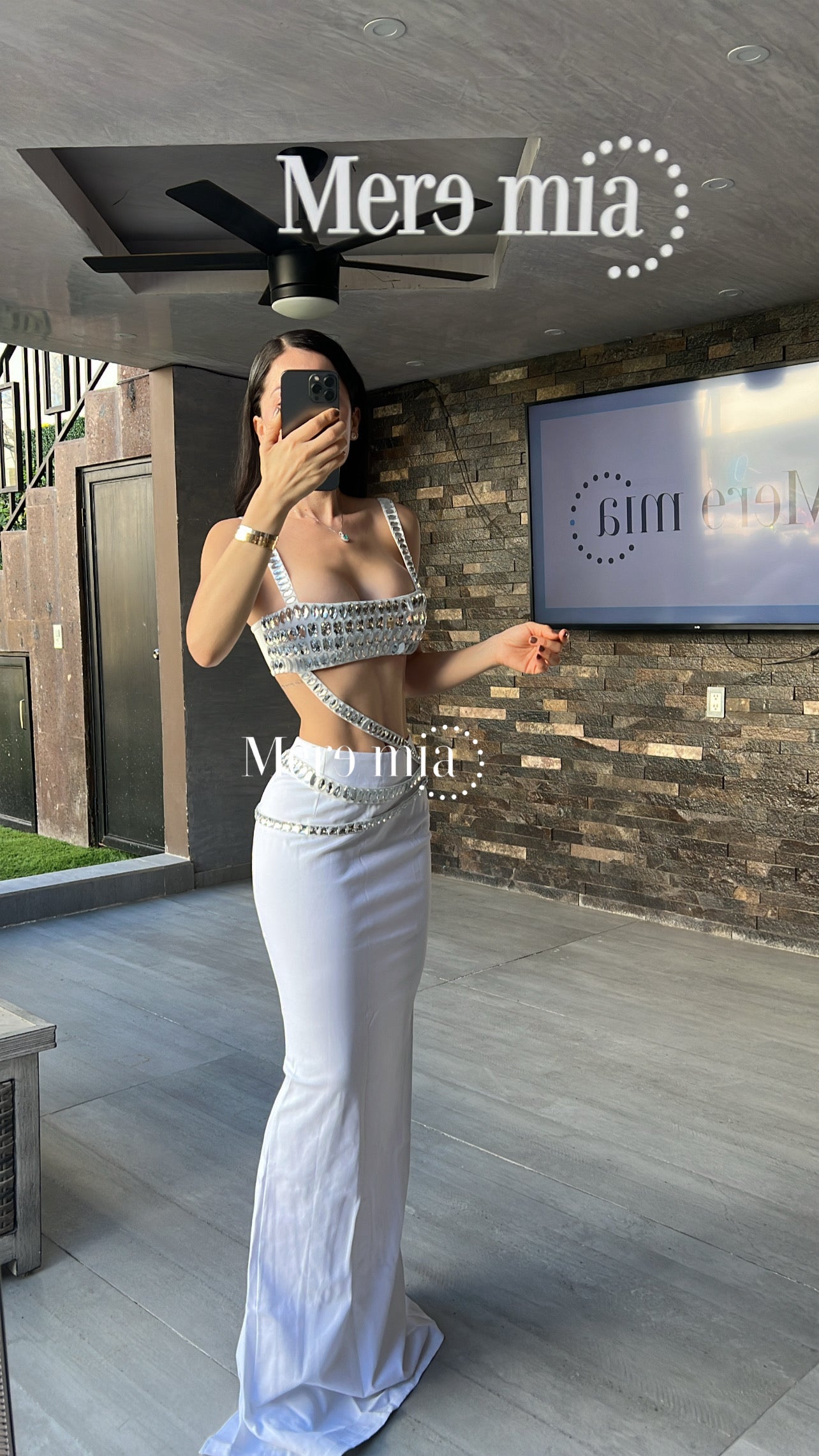 Conjunto blanco apl cuadros