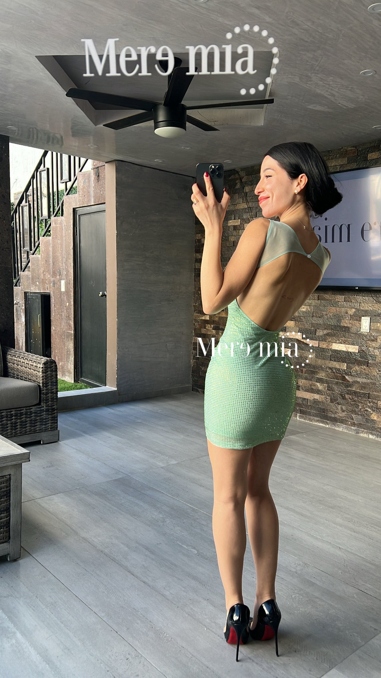 Vestido espalda puntos malla