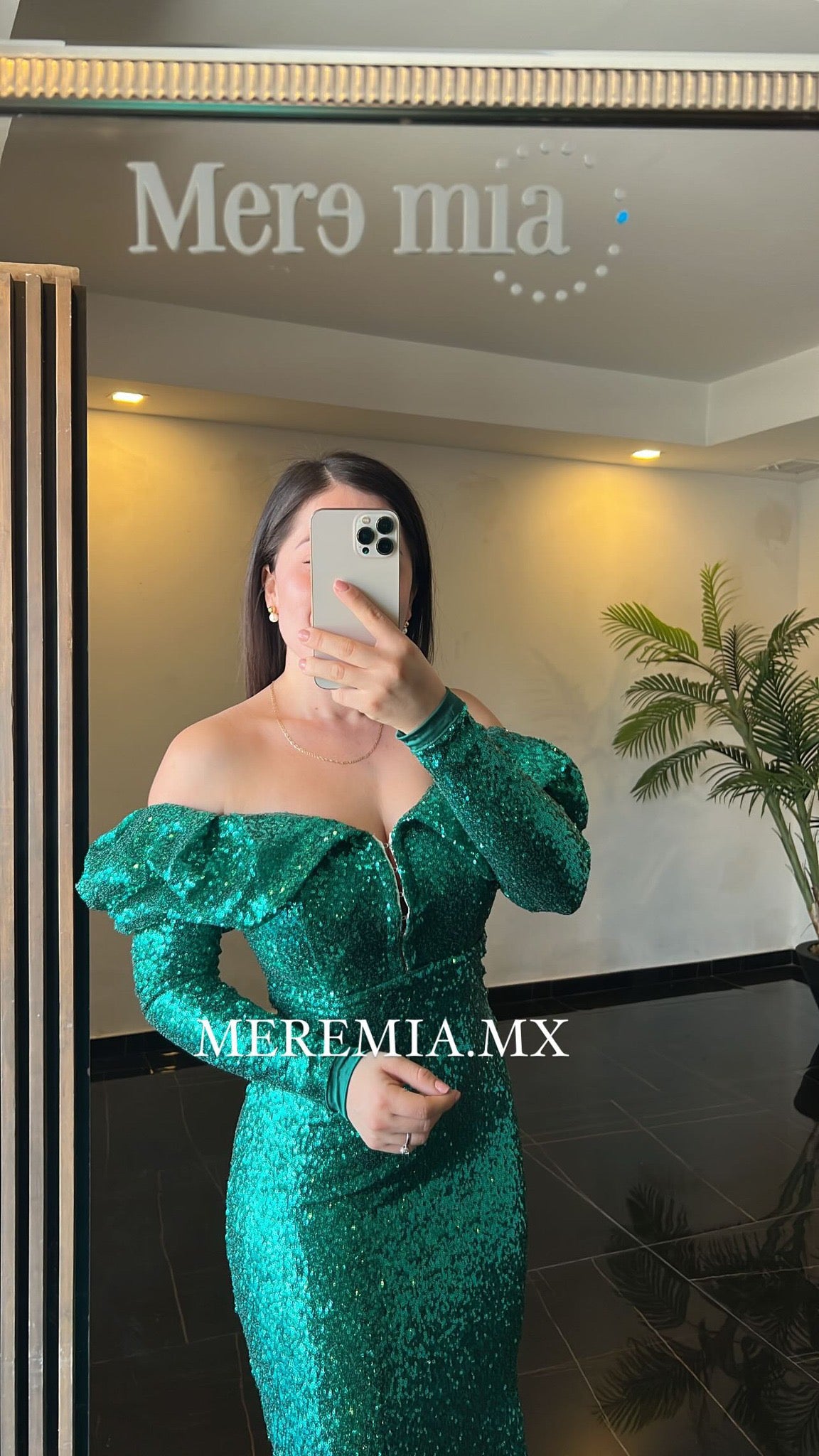 Vestido verde lent ml largo