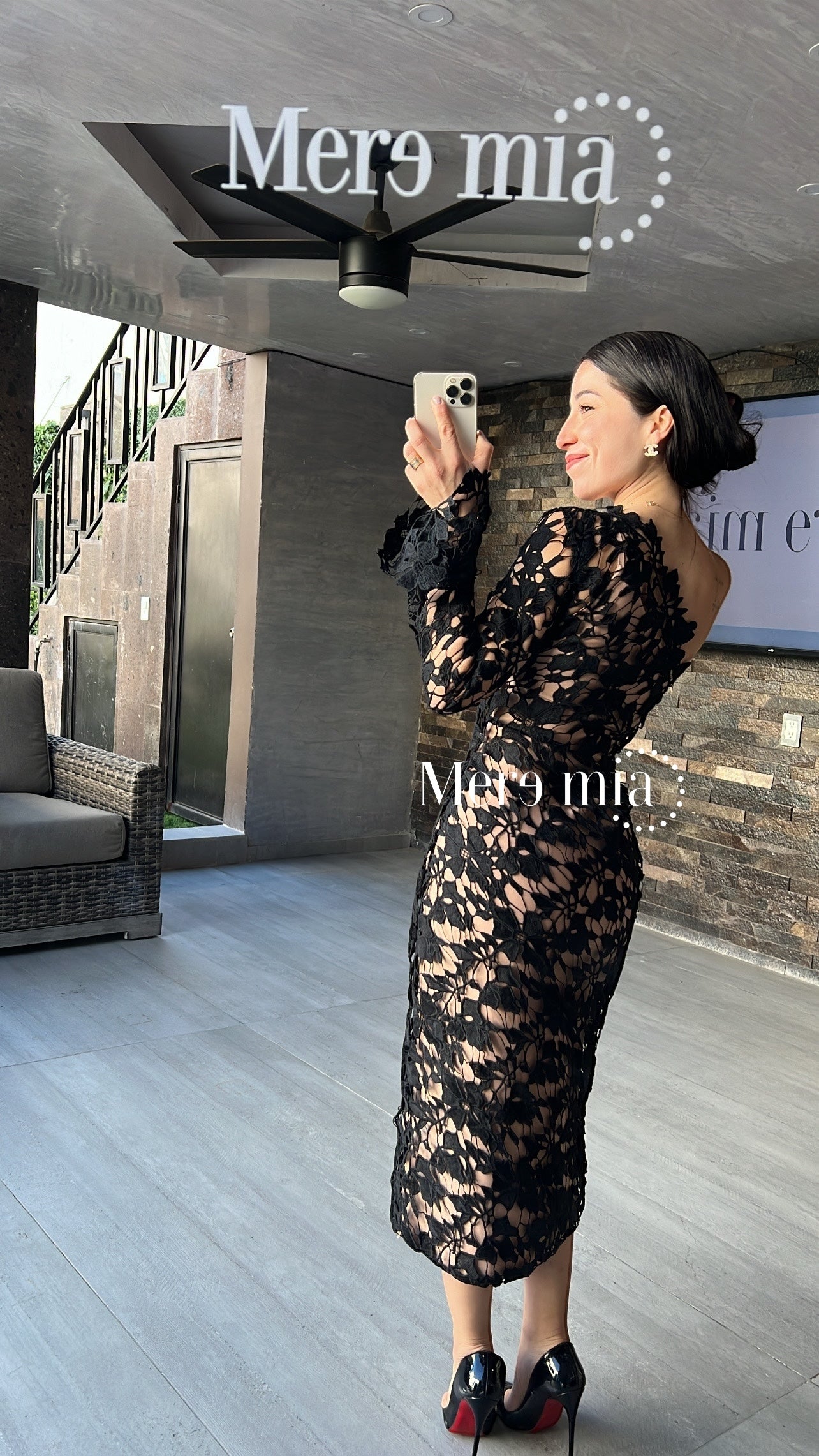 Vestido nude flores bord