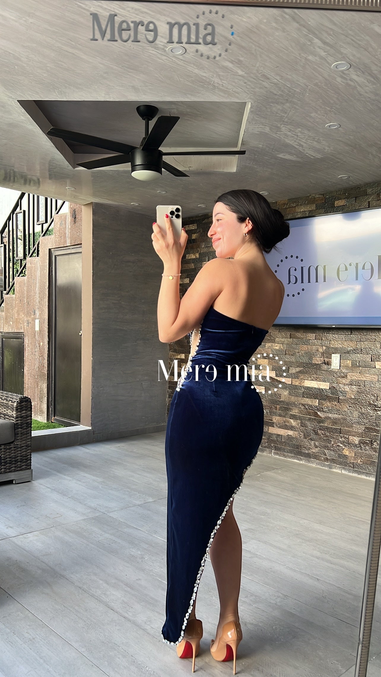 Vestido azul terc strapples