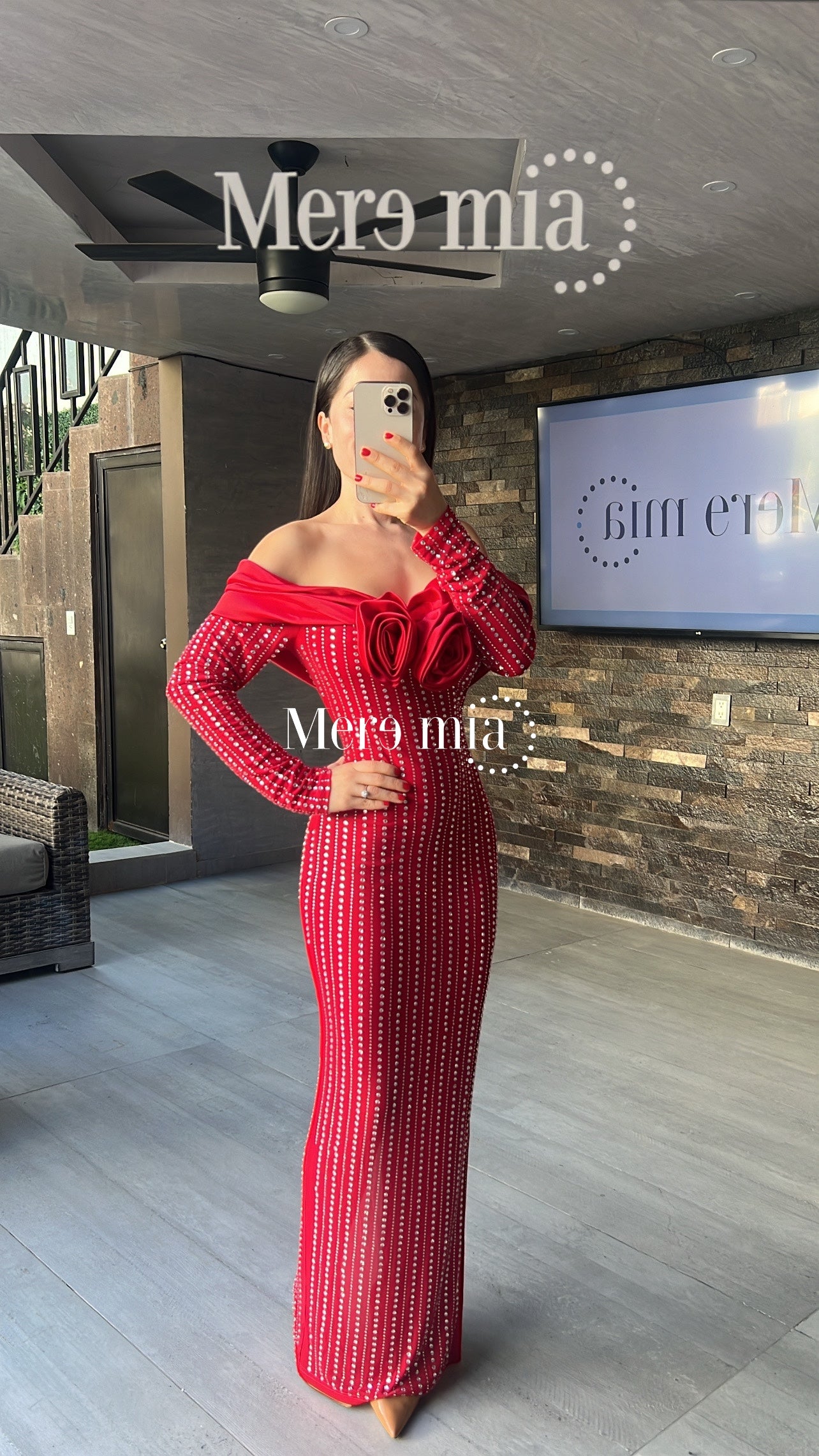 Vestido rojo plata apl ml