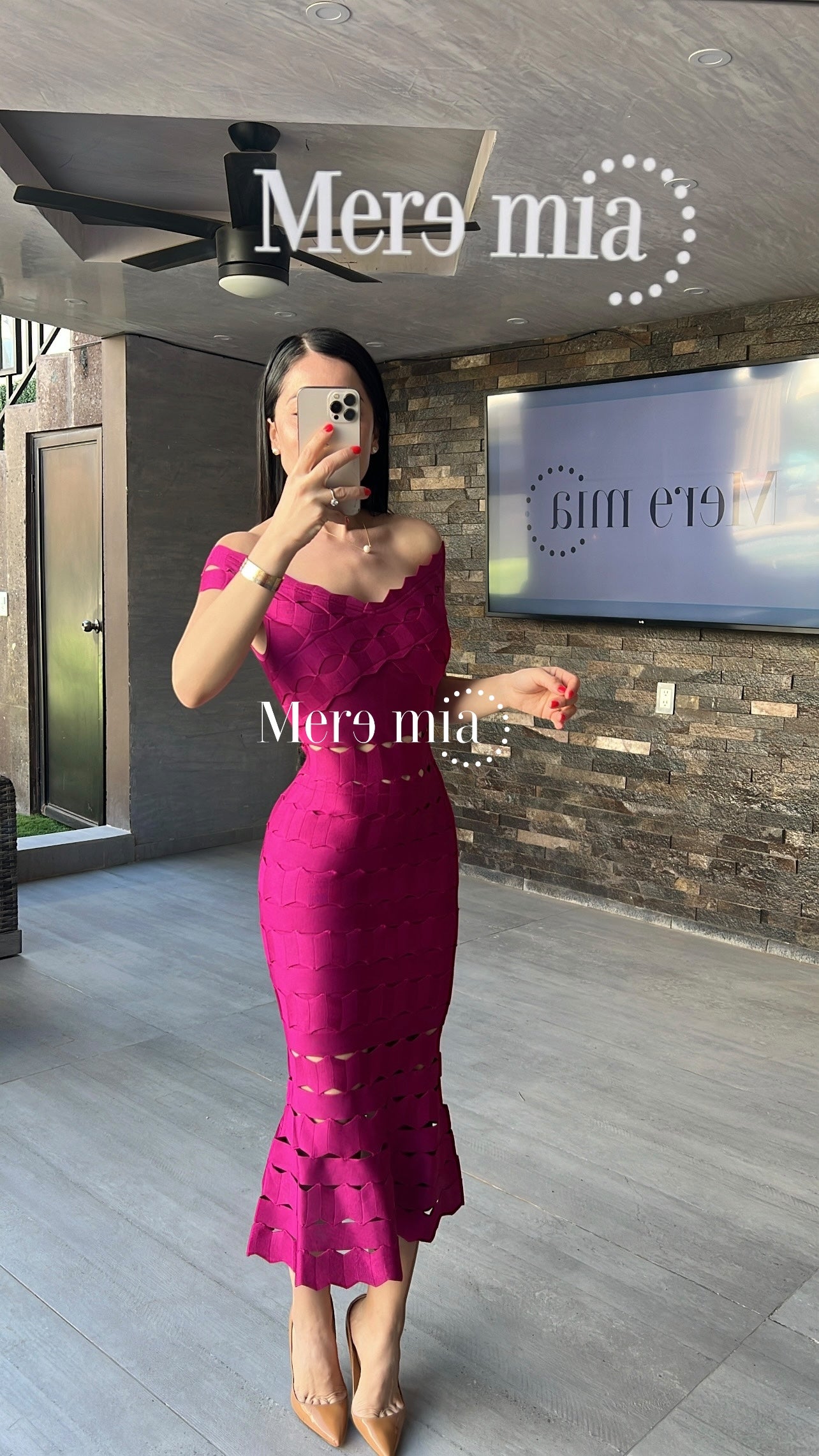 Vestido bug ruff hombros