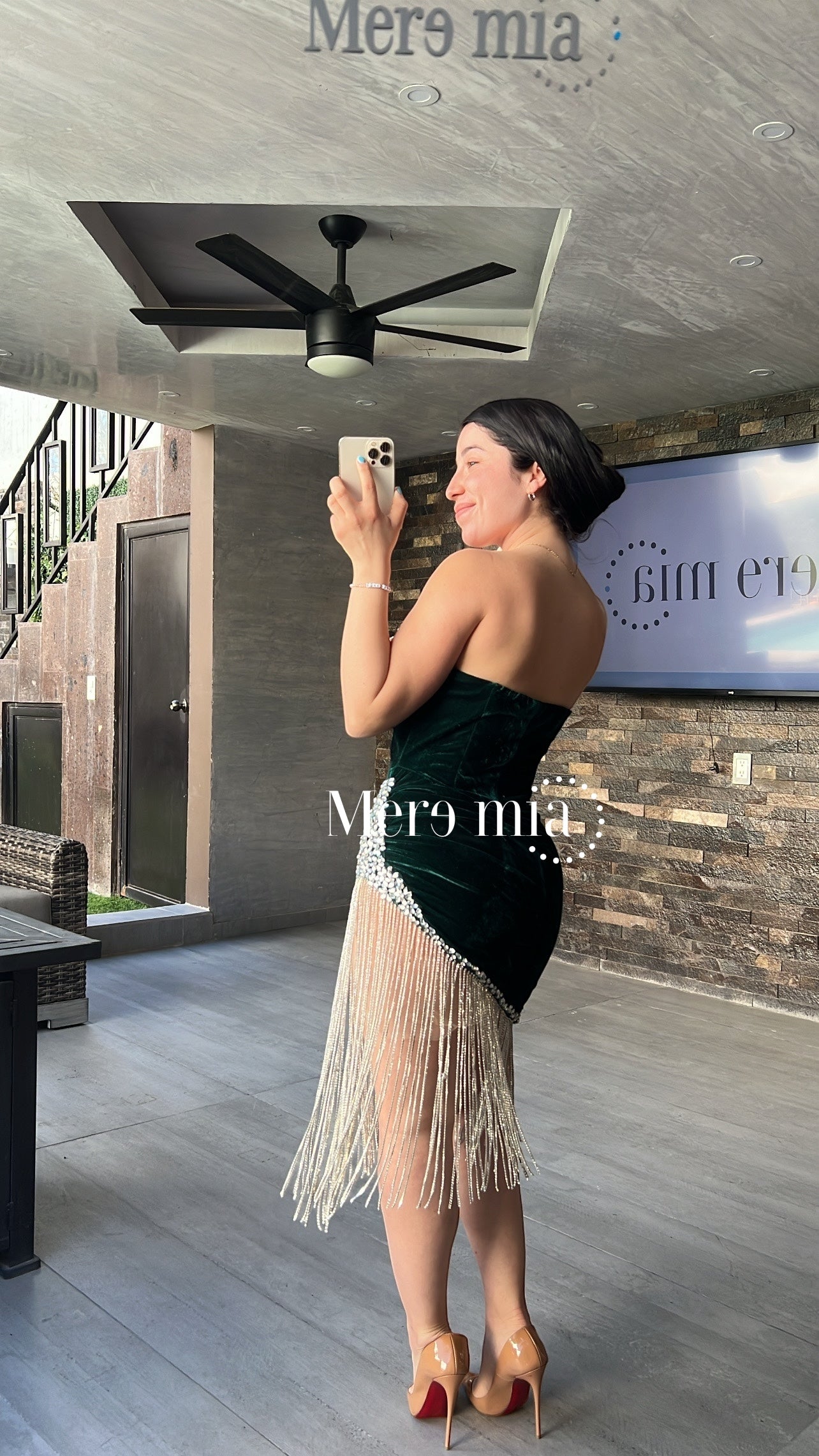 Vestido verde terc barbas