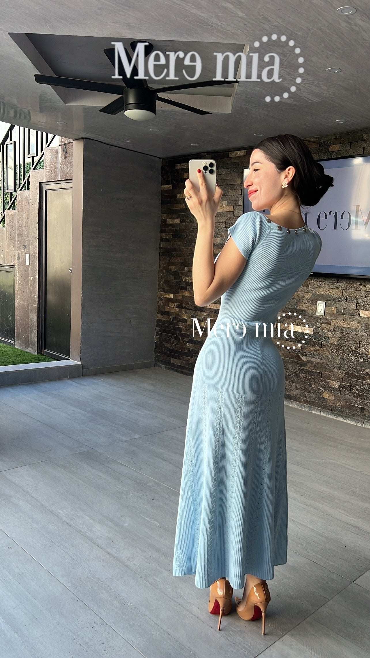 Vestido azul rayado mc