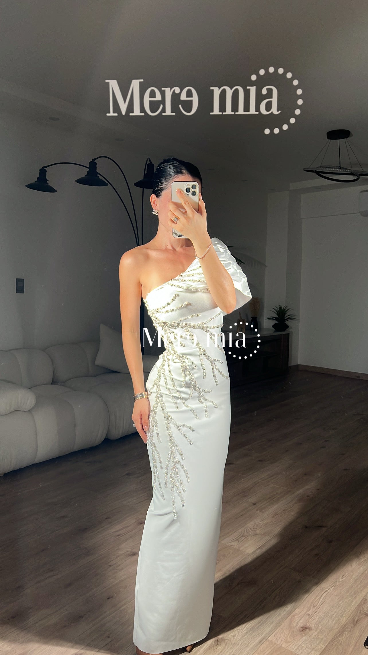Vestido blanco ramas