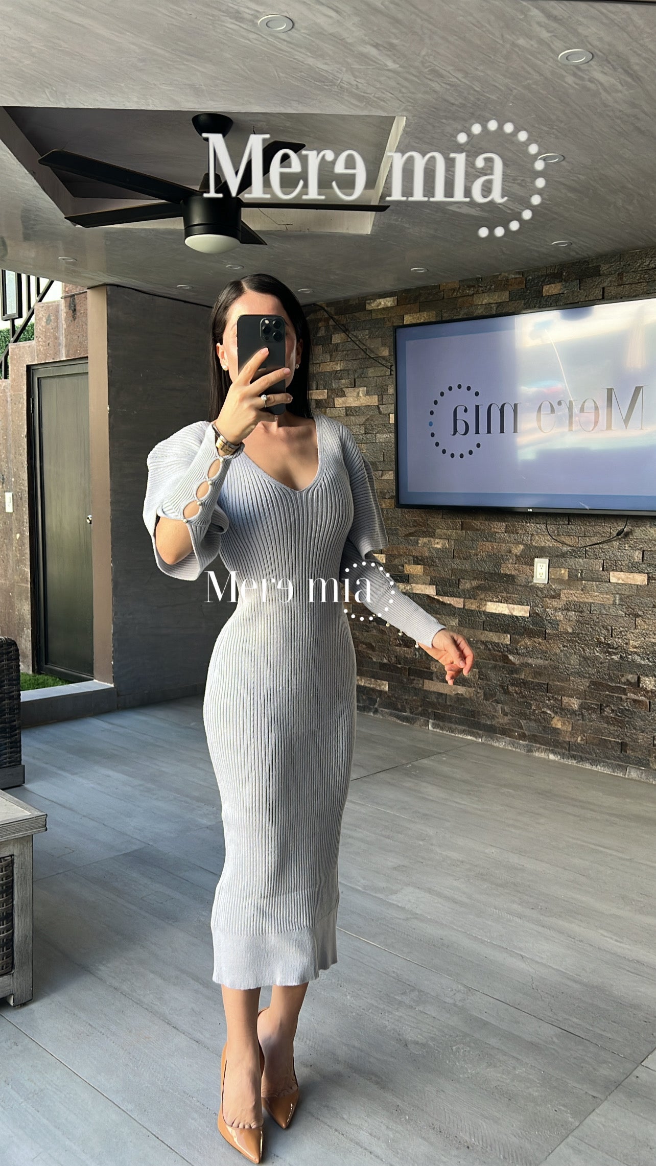 Vestido gris sweater