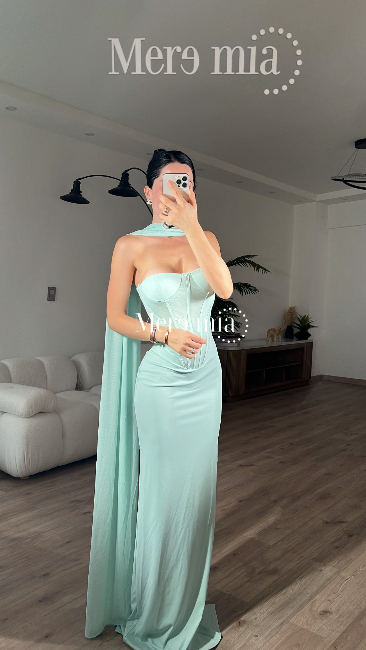 Vestido menta cuello