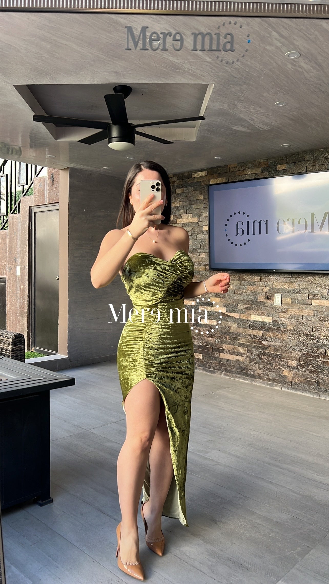 Vestido verde terc strap