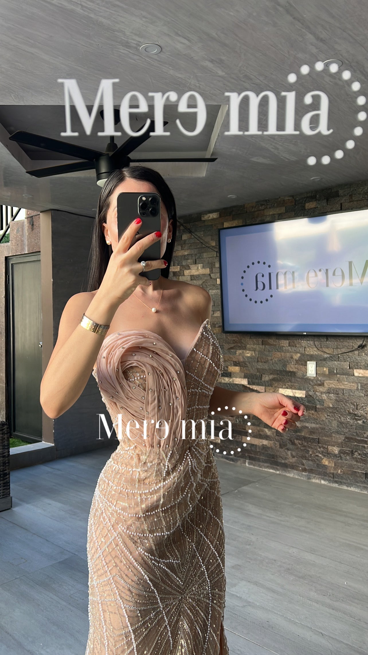 Vestido moka perlas lent