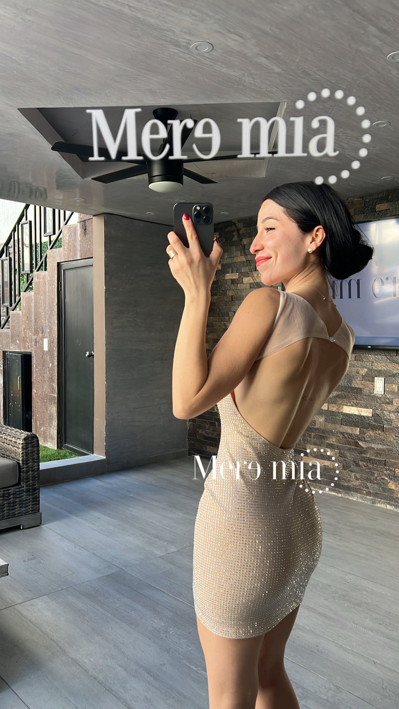 Vestido espalda puntos malla