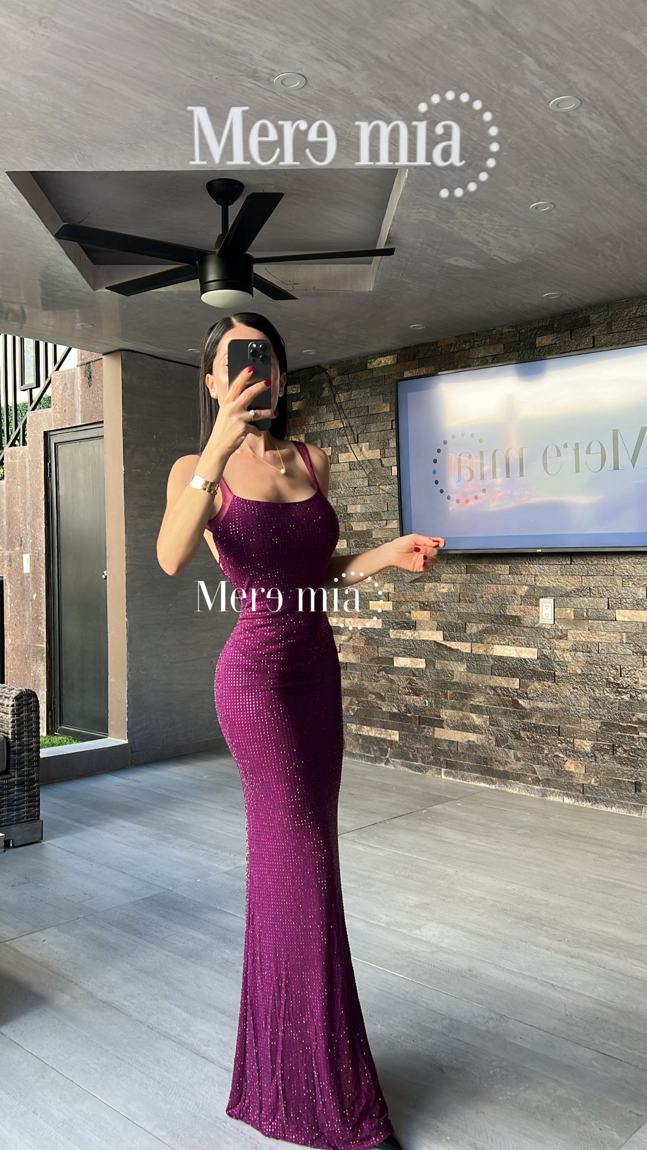 Vestido uva puntos malla