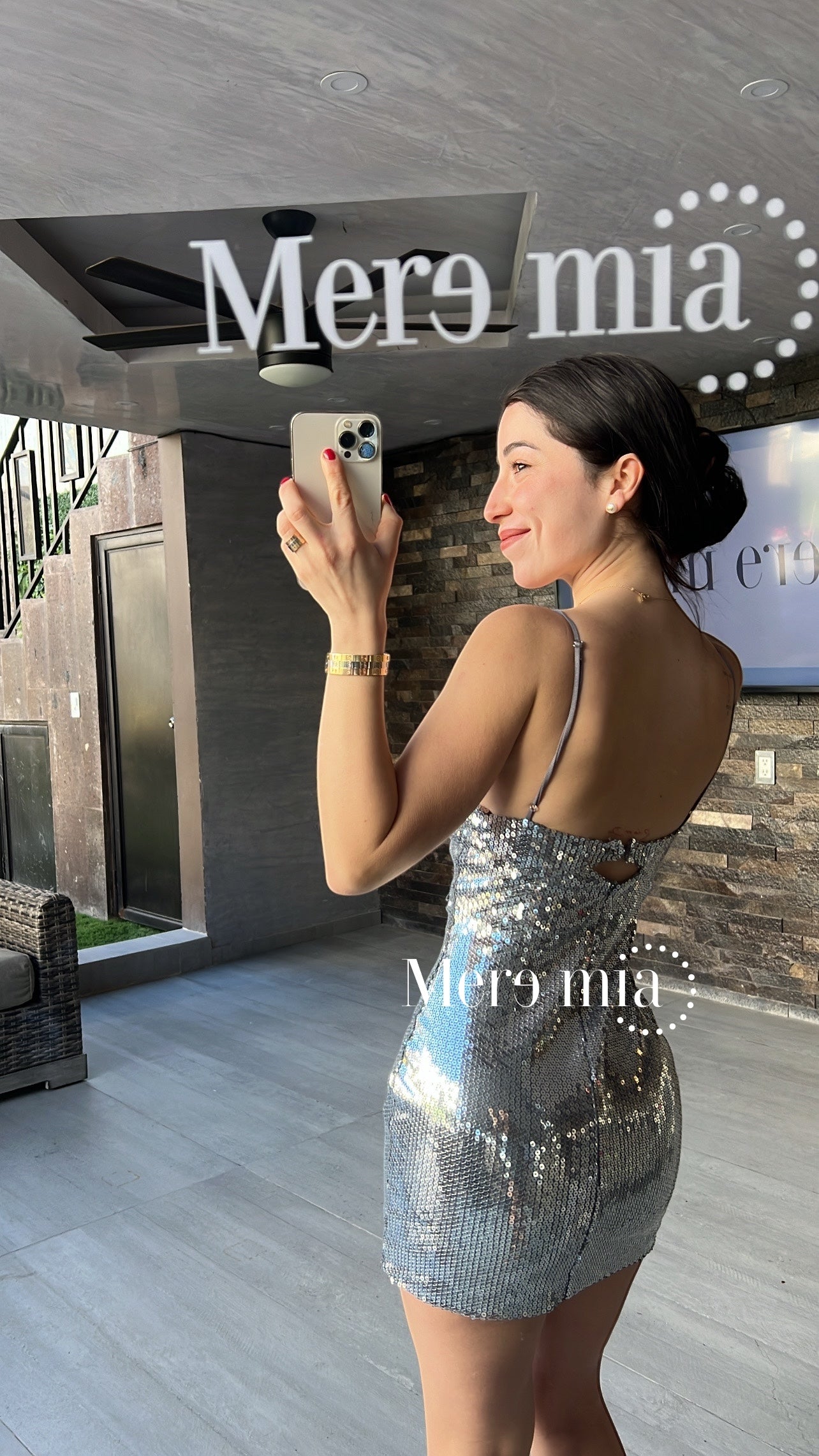 Vestido plateado corto