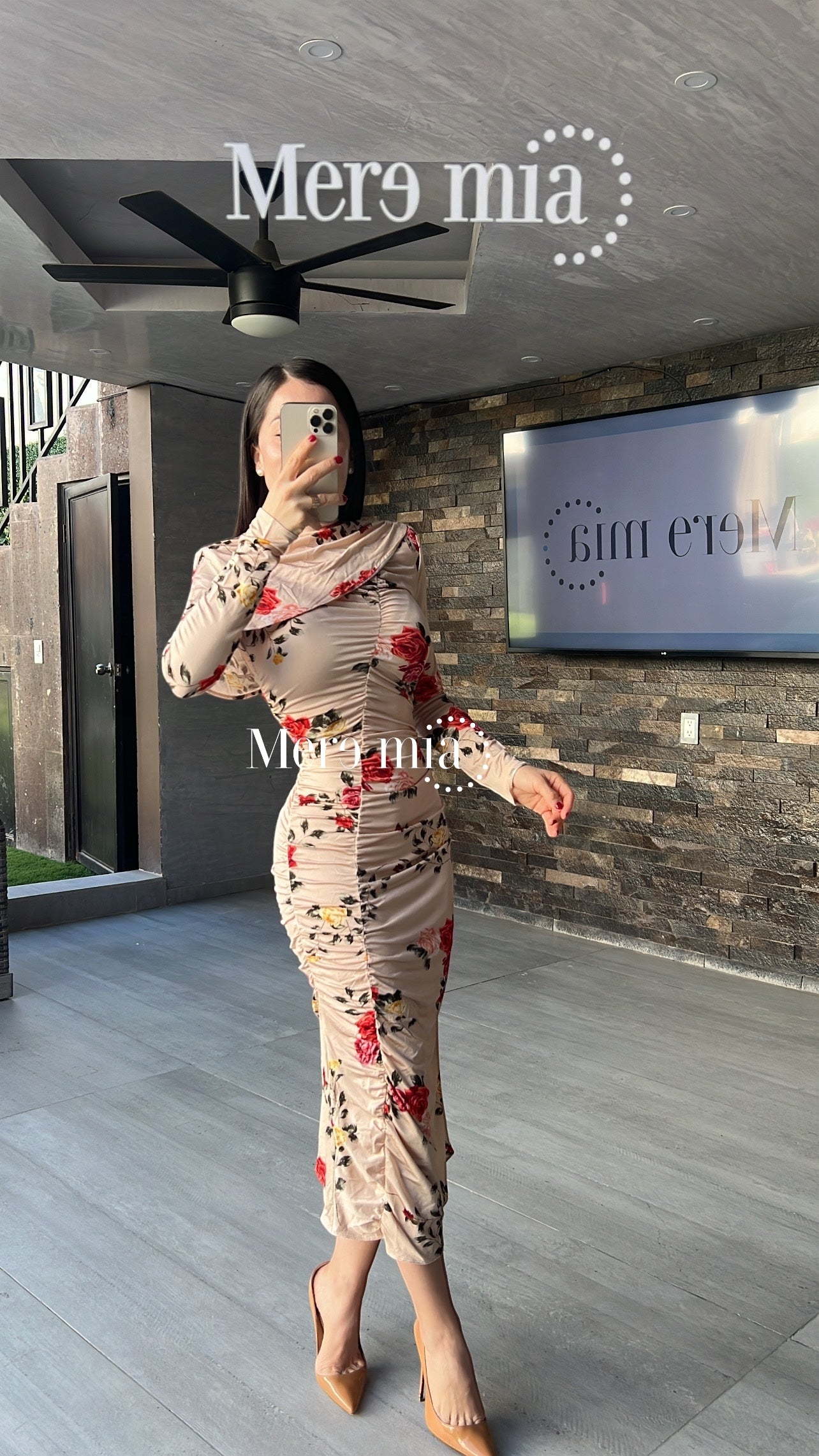 Vestido plisado flores