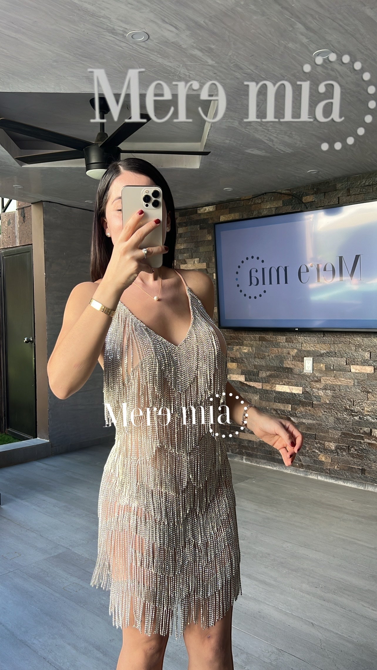 Vestido barbas plata