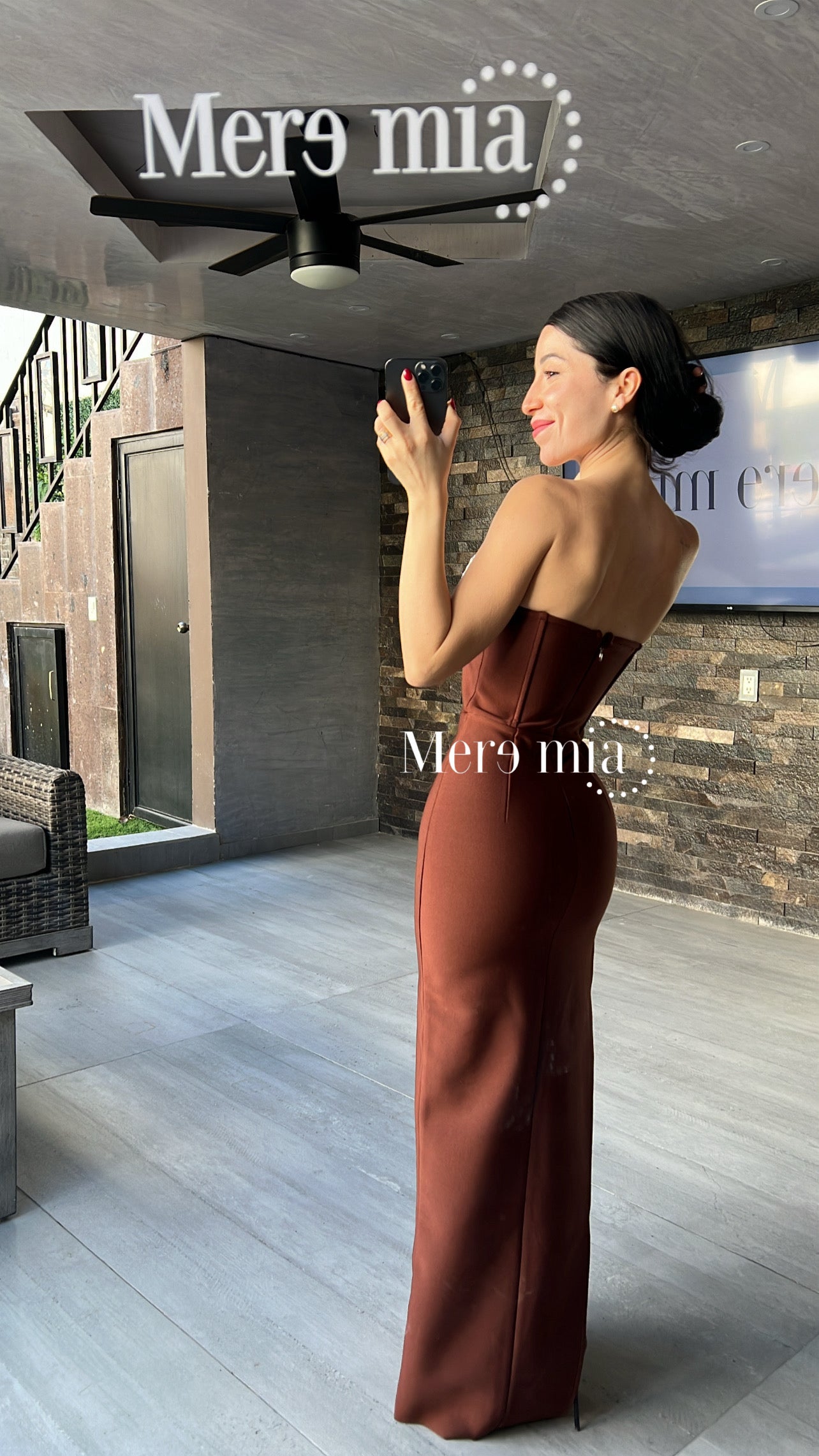 Vestido café apl arr