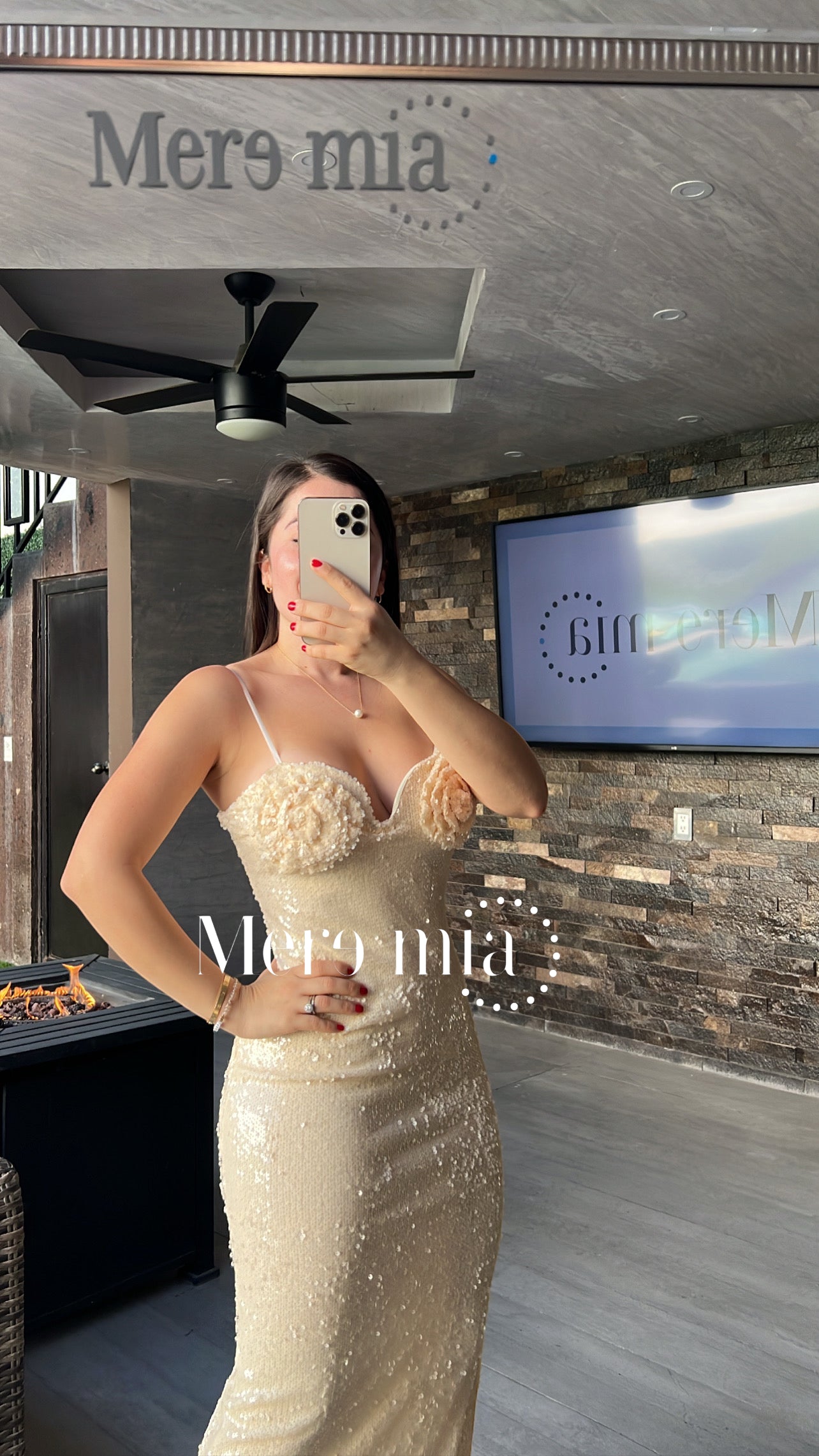 Vestido lent beige claro