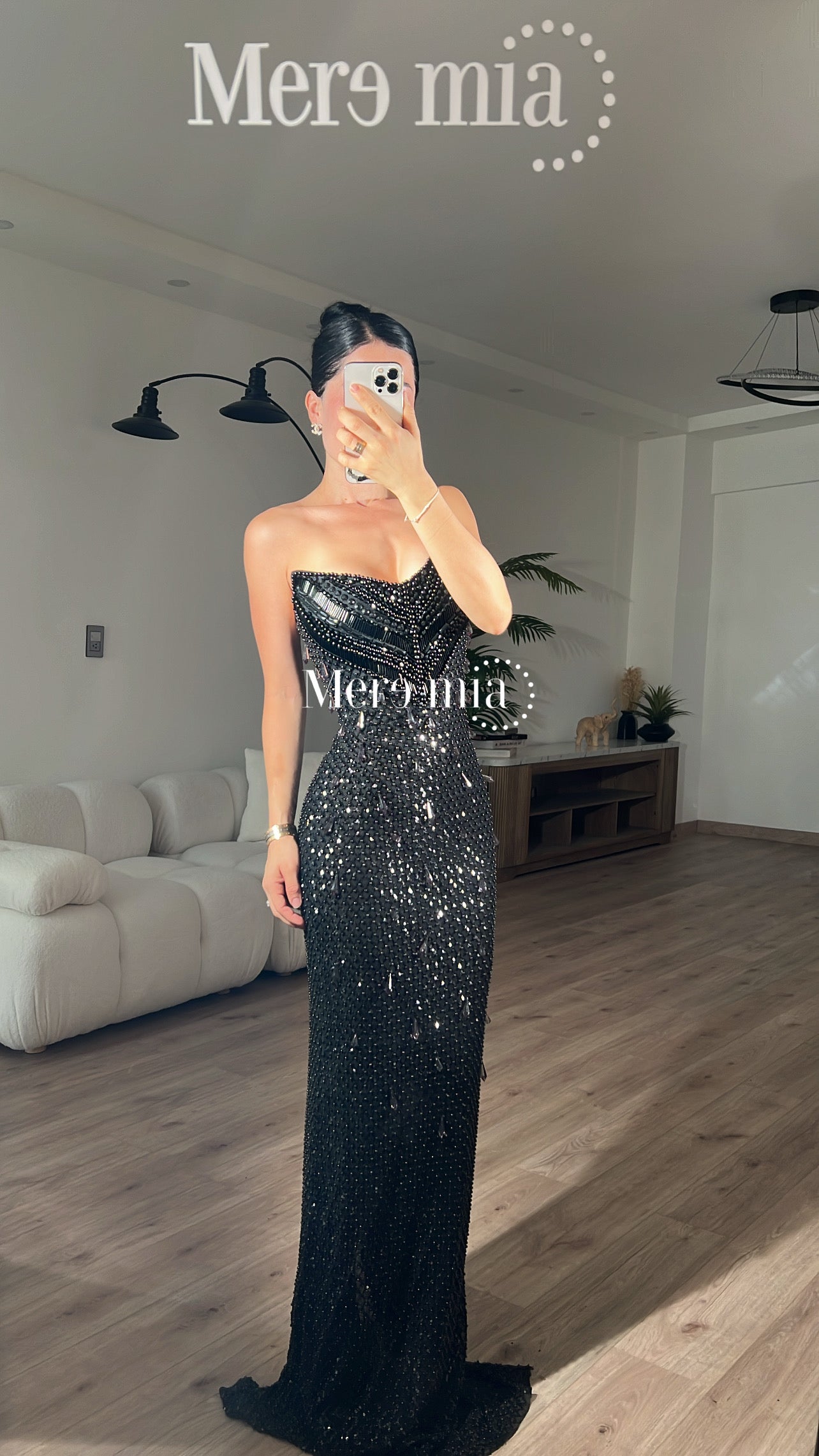 Vestido negro lent largo