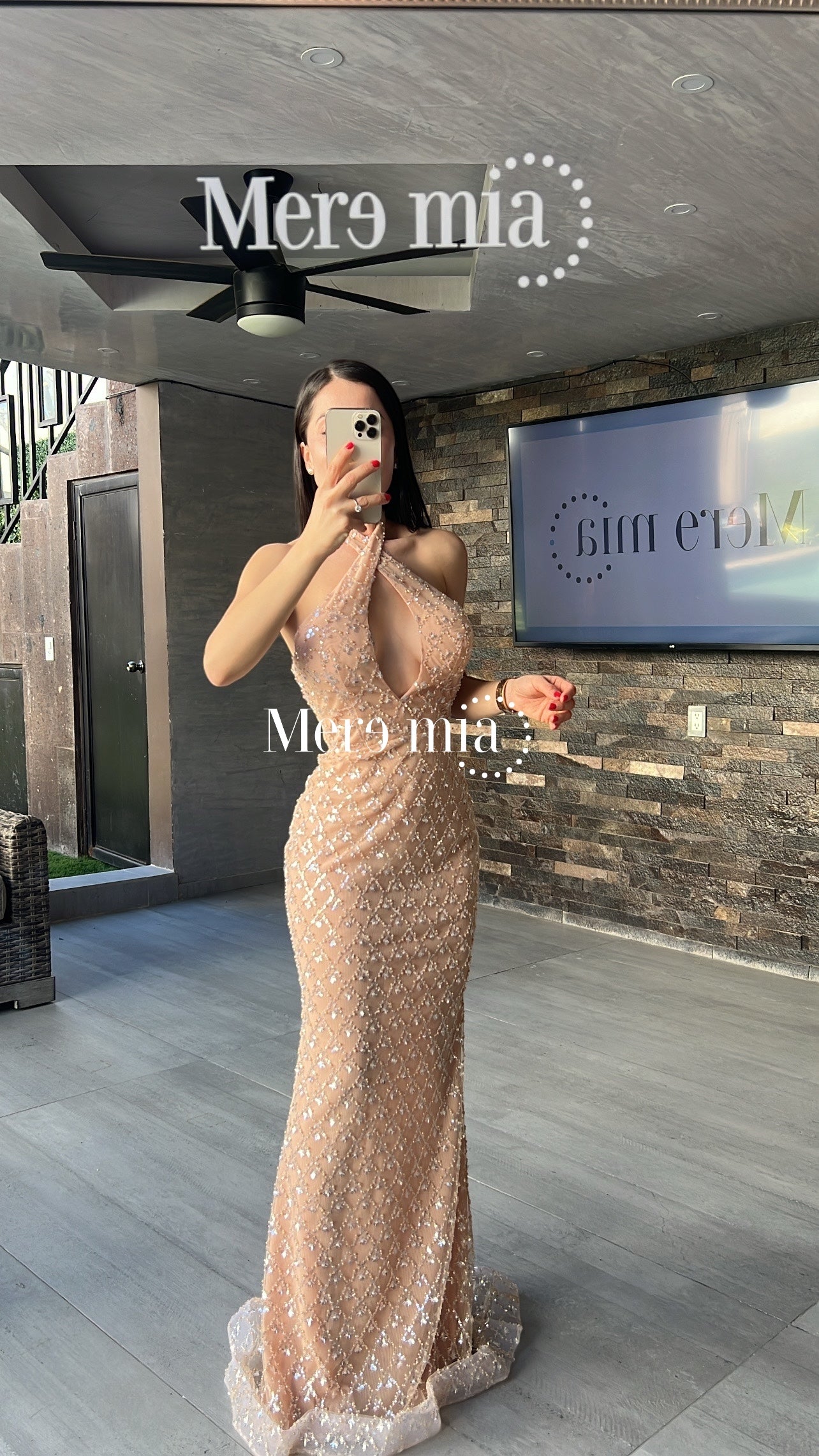 Vestido lent cobre halter