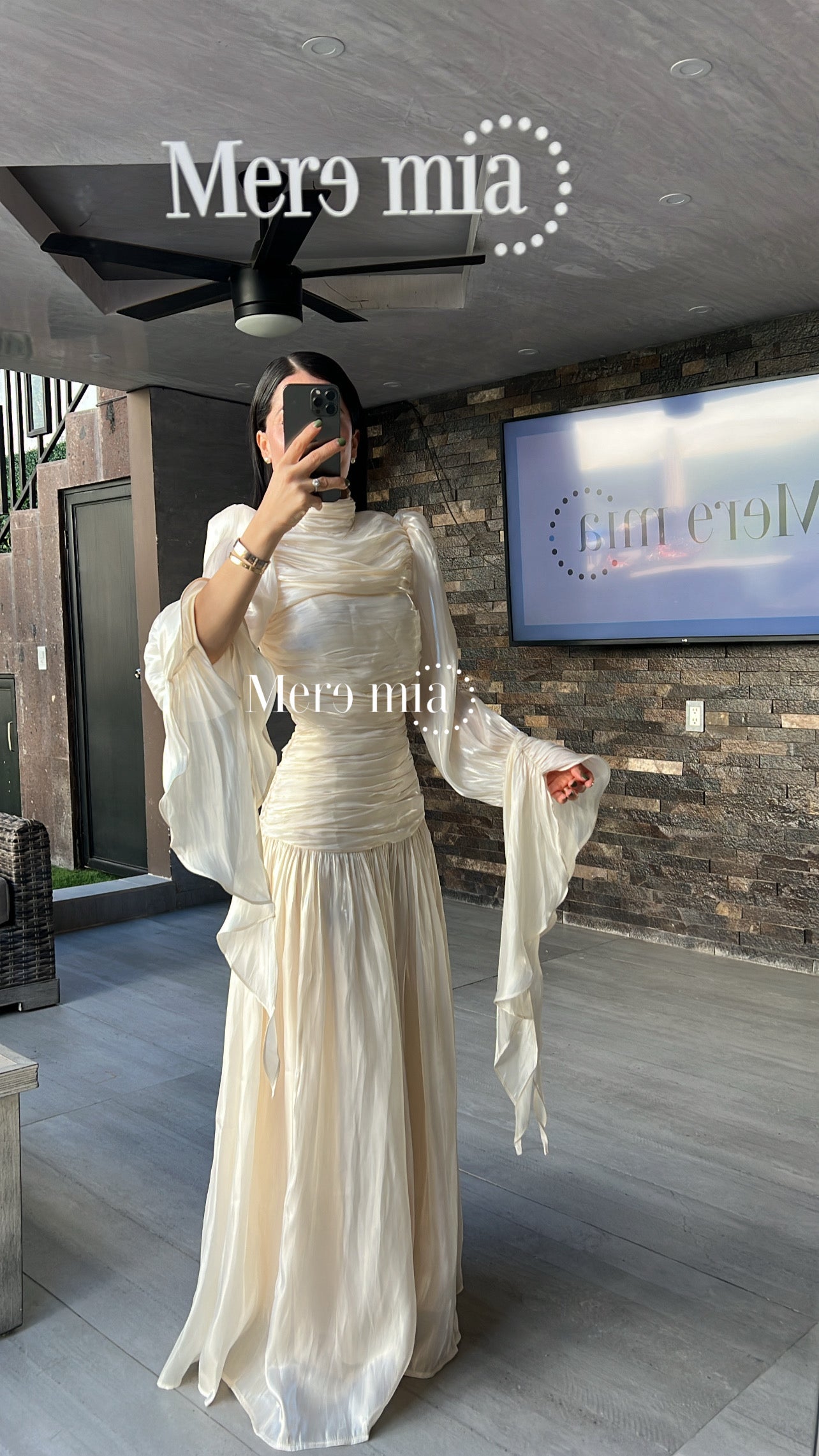 Vestido plisado corrugado