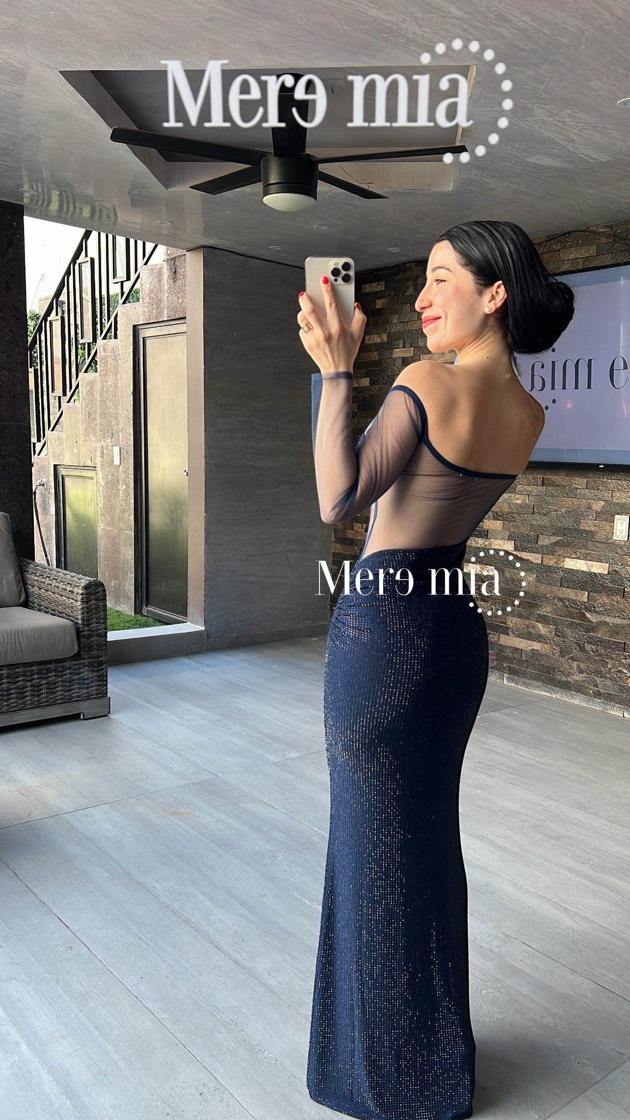 Vestido azul puntos ml