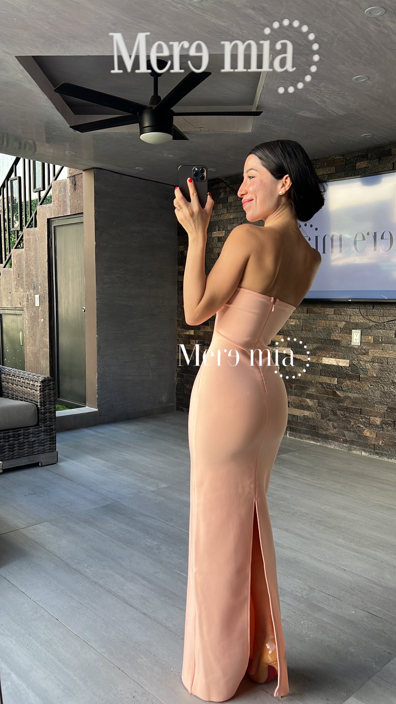 Vestido melon strapp liso