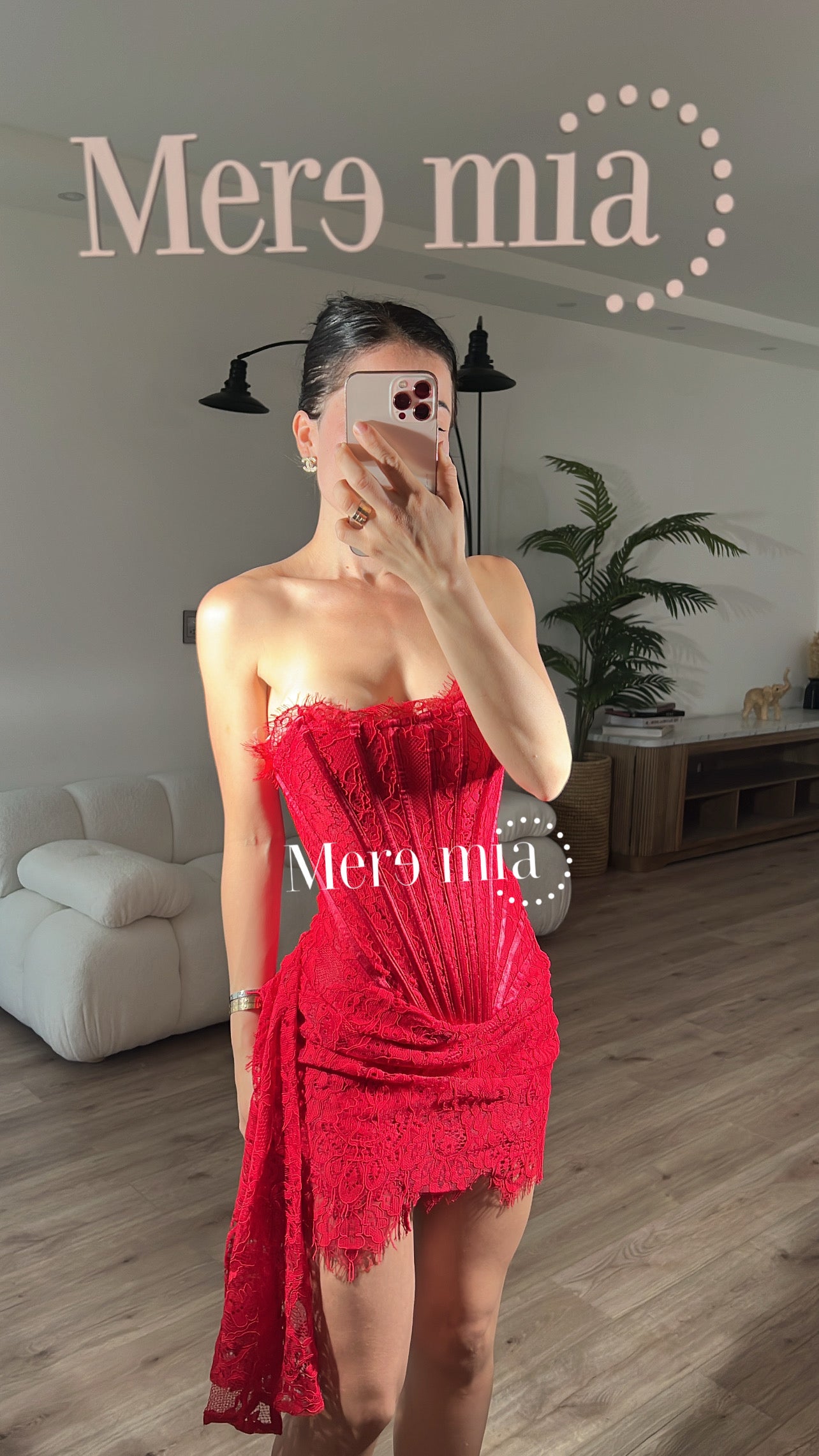 Vestido rojo encaje corto