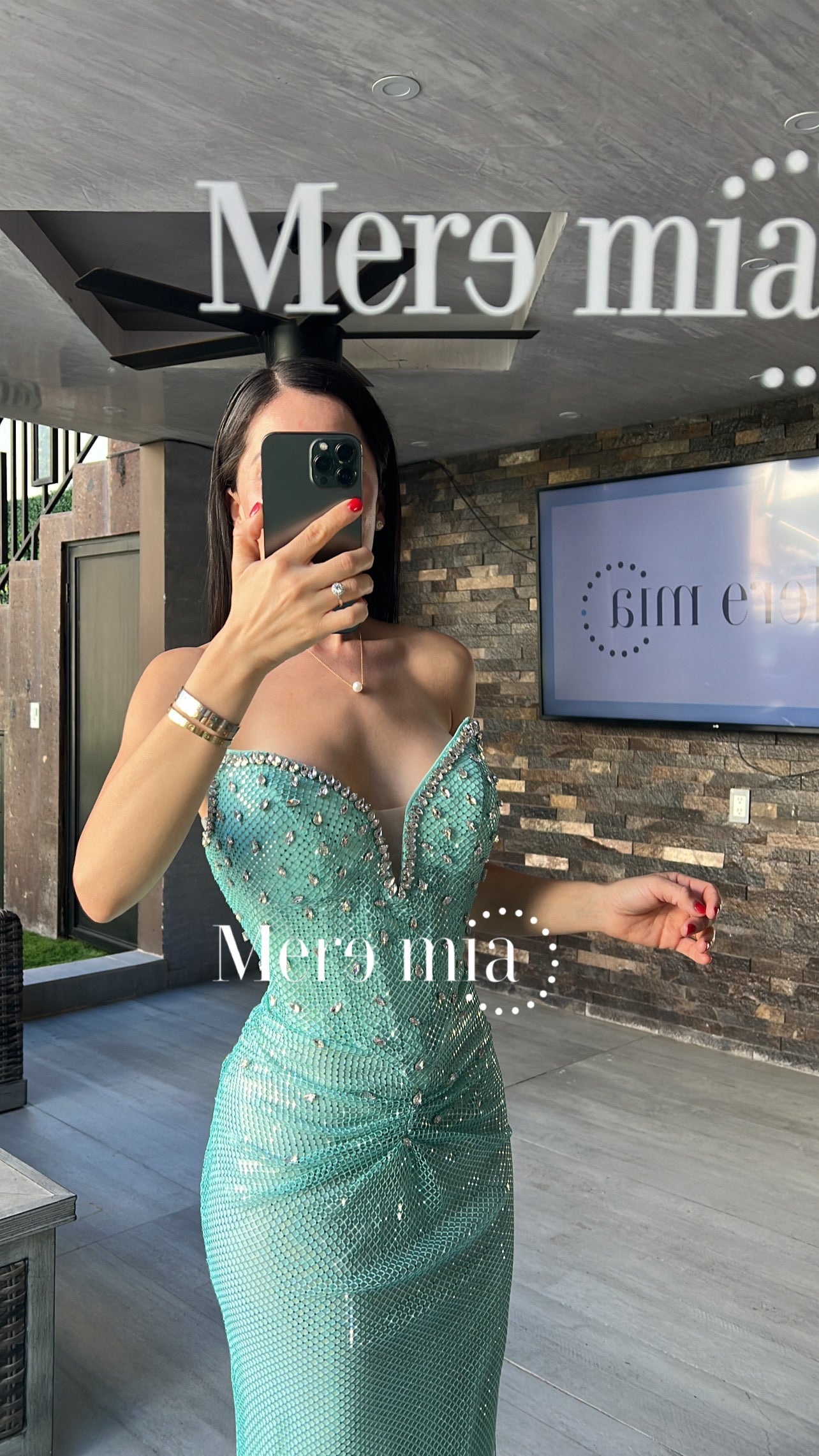 Vestido Aqua puntos apl