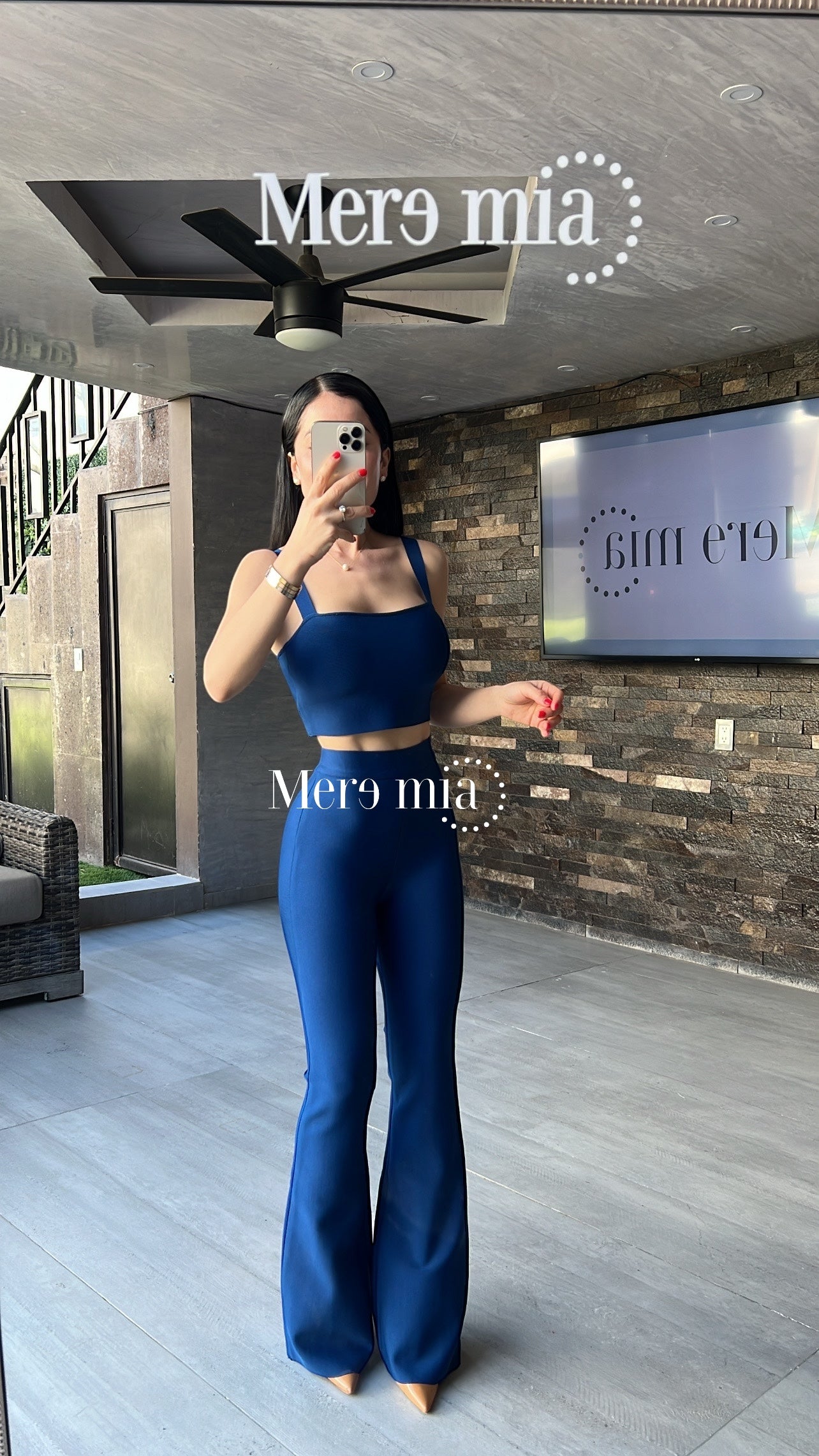 Top azul marino
