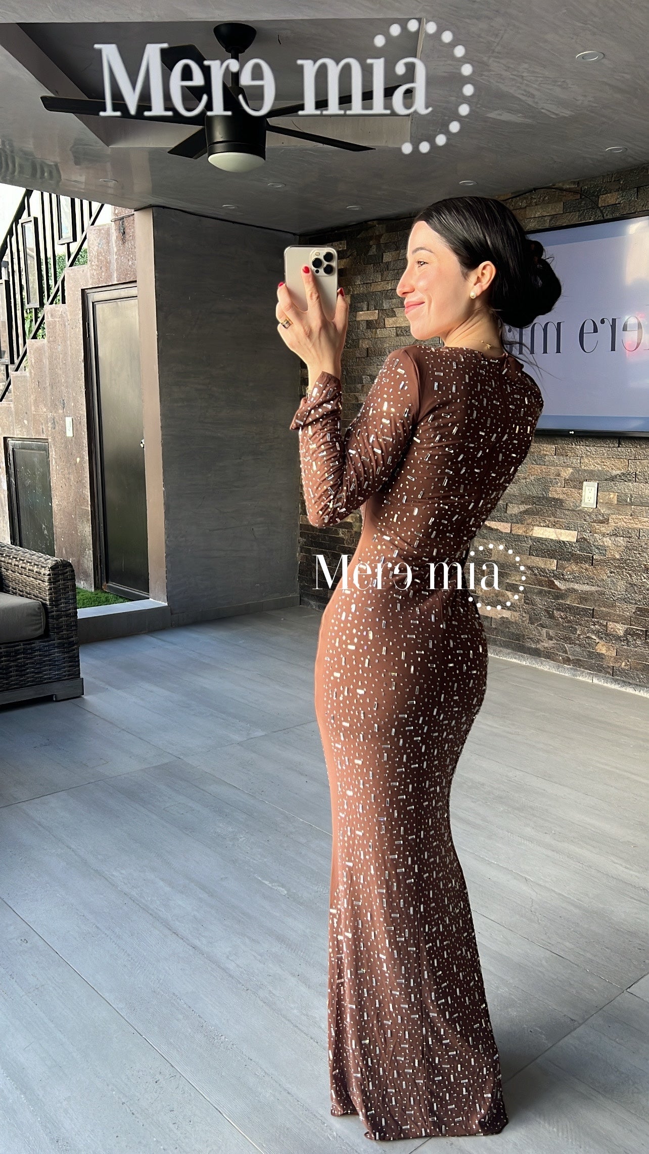 Vestido cafe plata ml