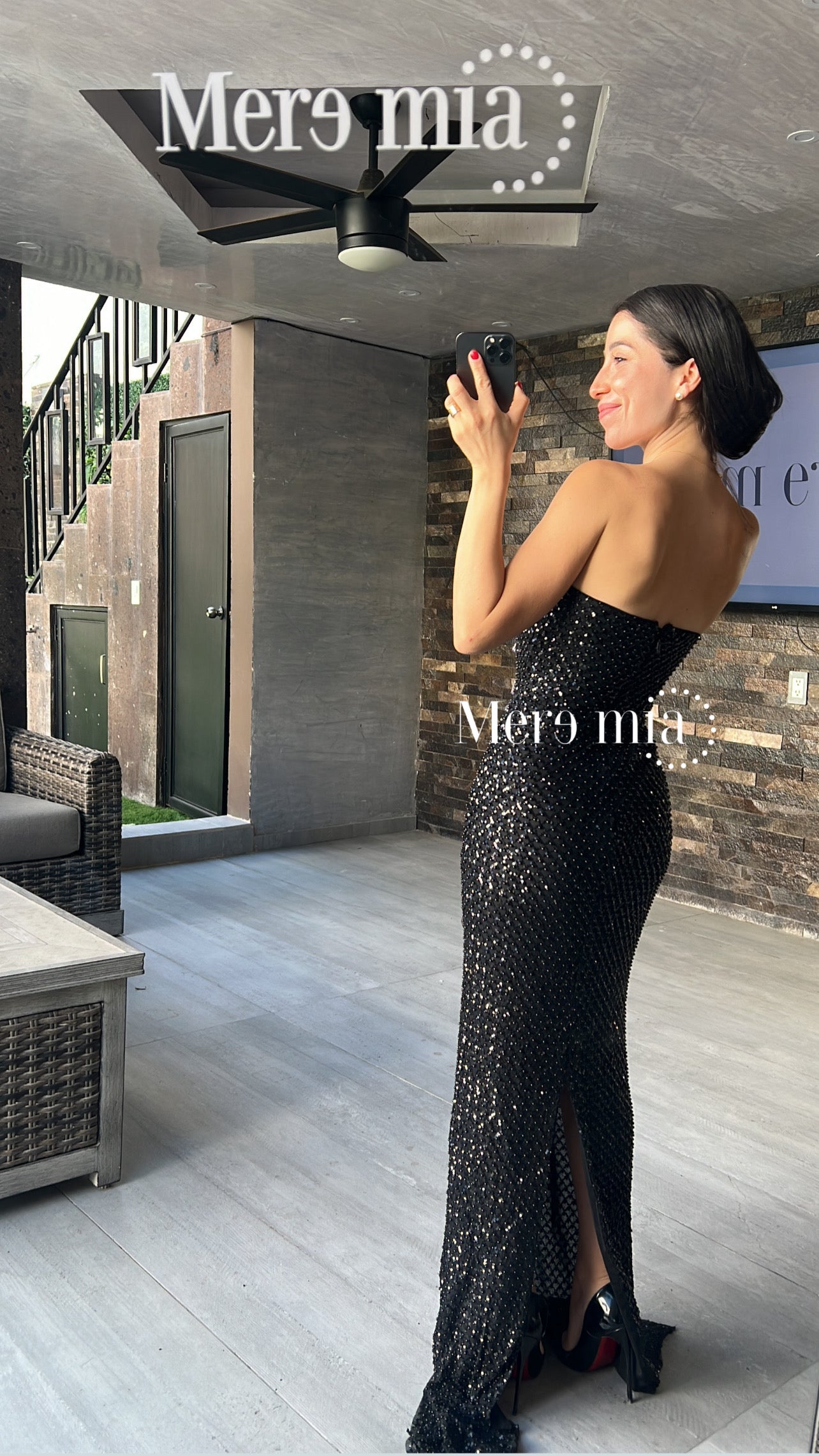 Vestido negro lent largo