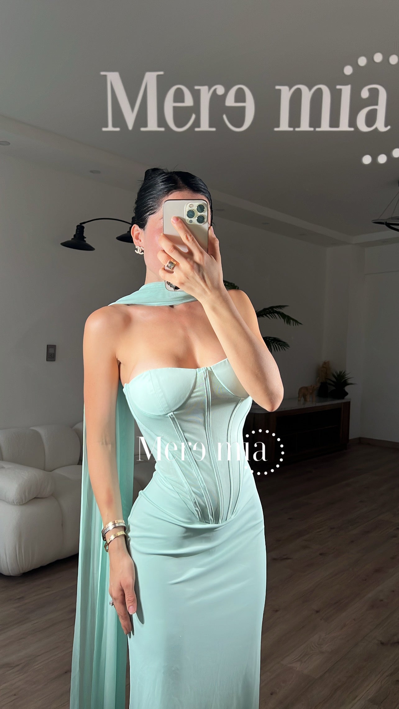 Vestido menta cuello