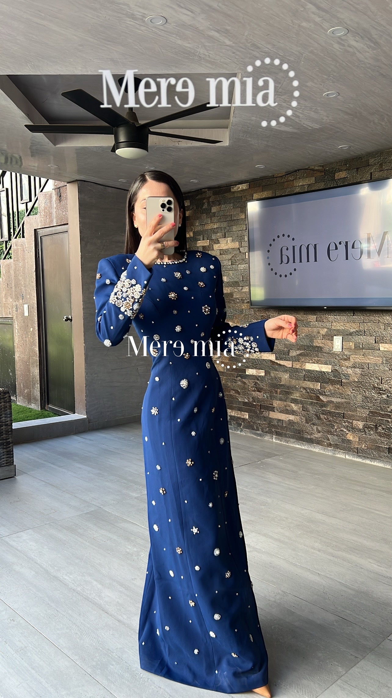 Vestido azul circ apl