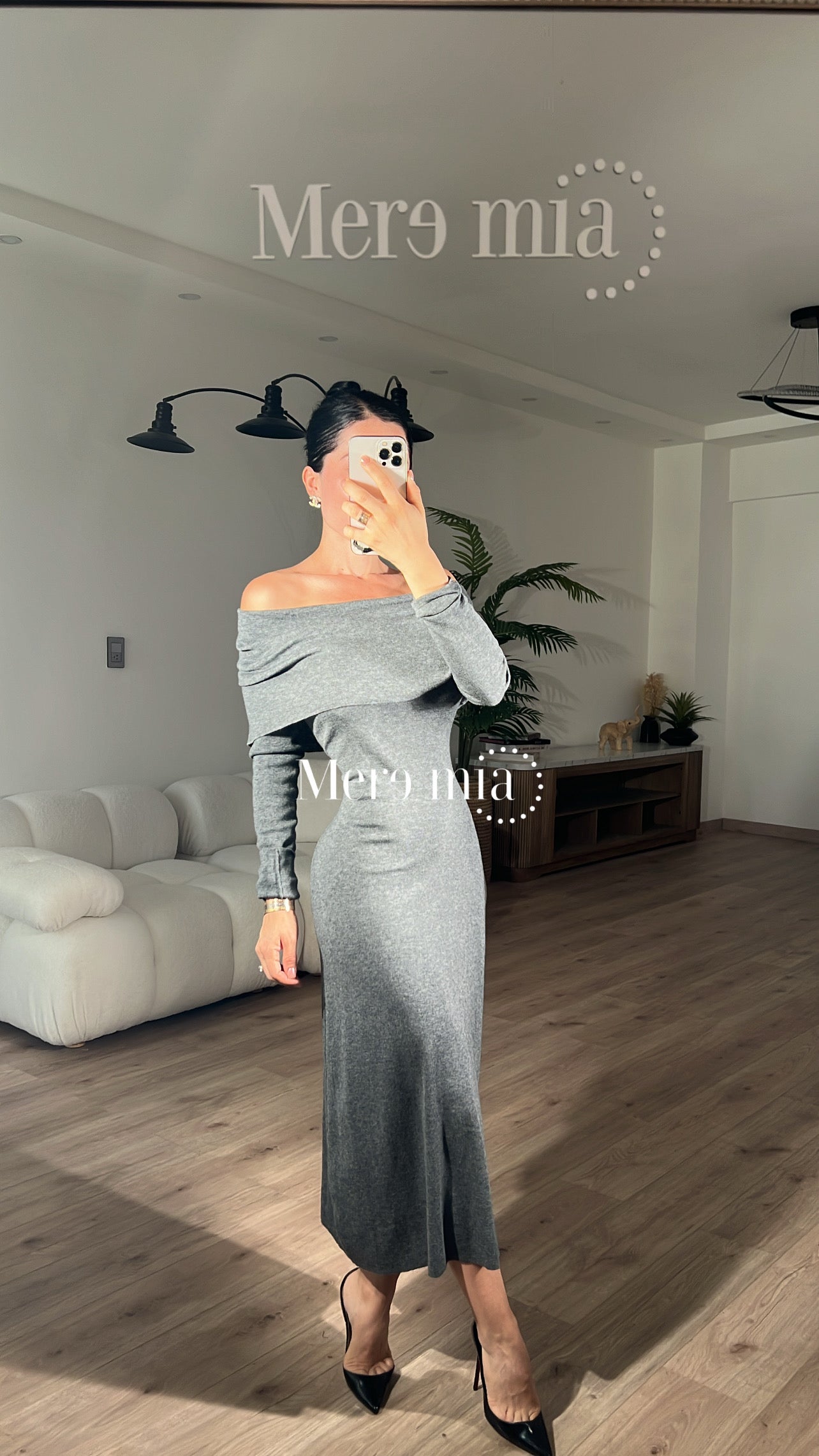Vestido sweater gris ob