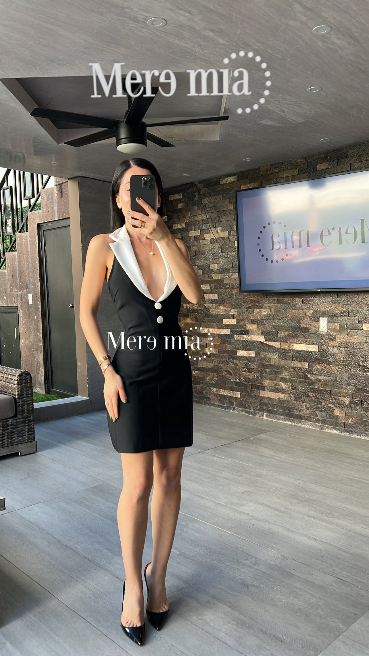 Vestido negro cuello bl