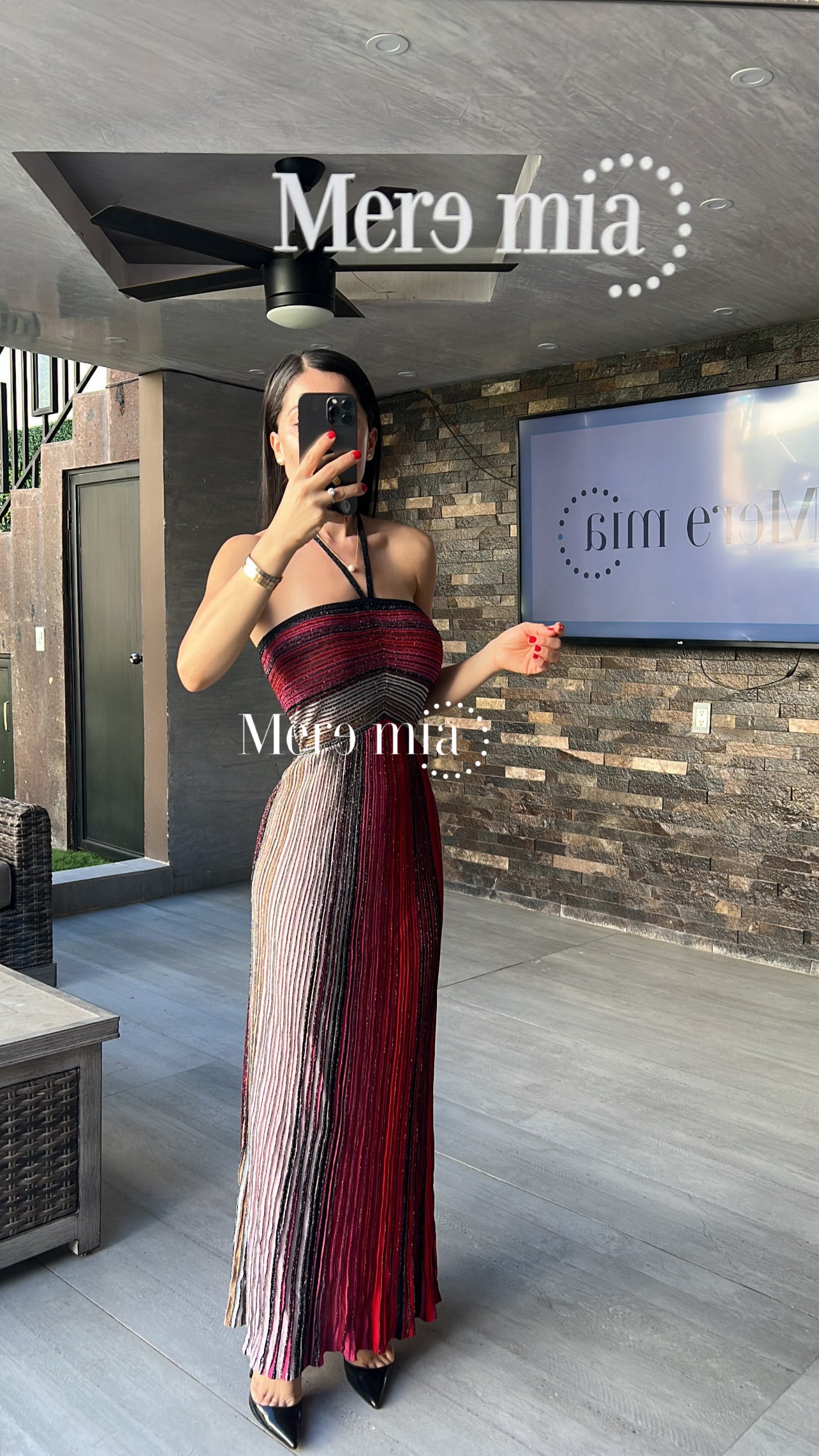 Vestido colores rojo rayas