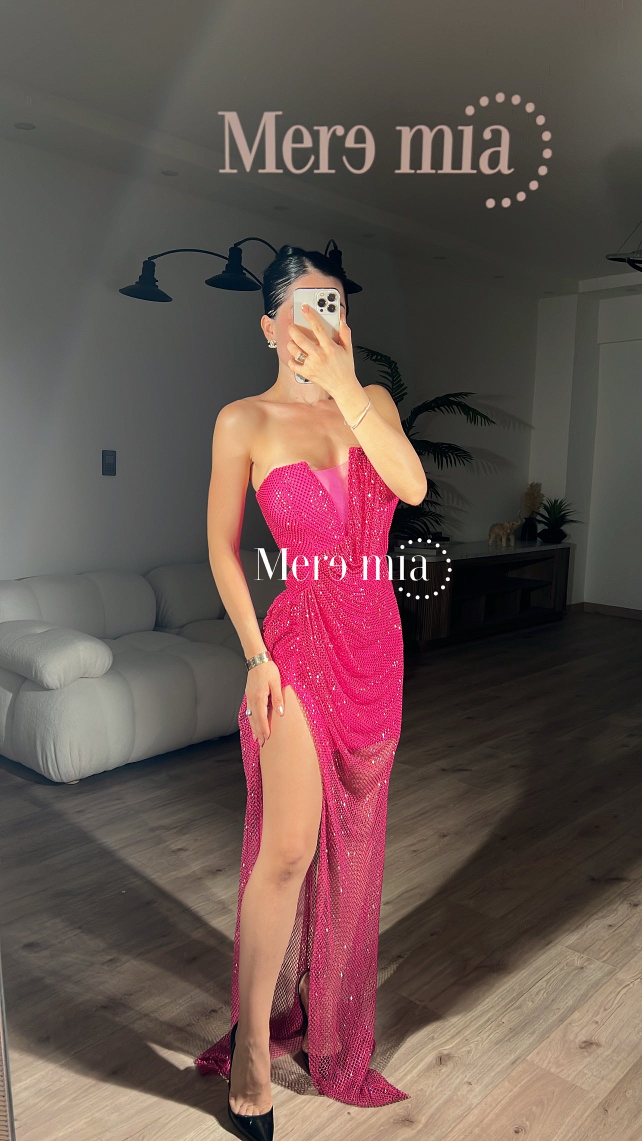 Vestido rosa puntos